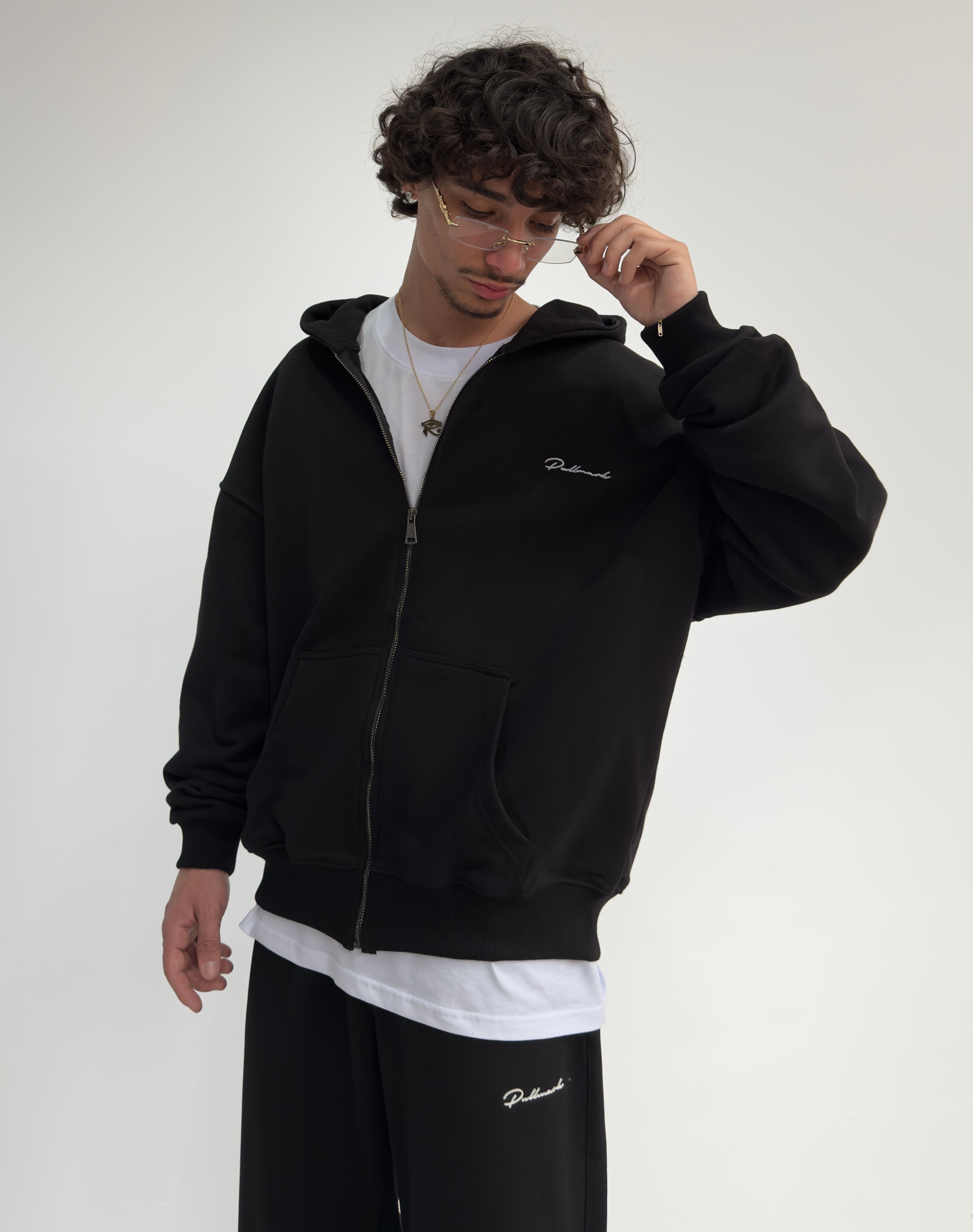 Nakış Detay Mevsimlik Oversize Zipp Hoodie 
