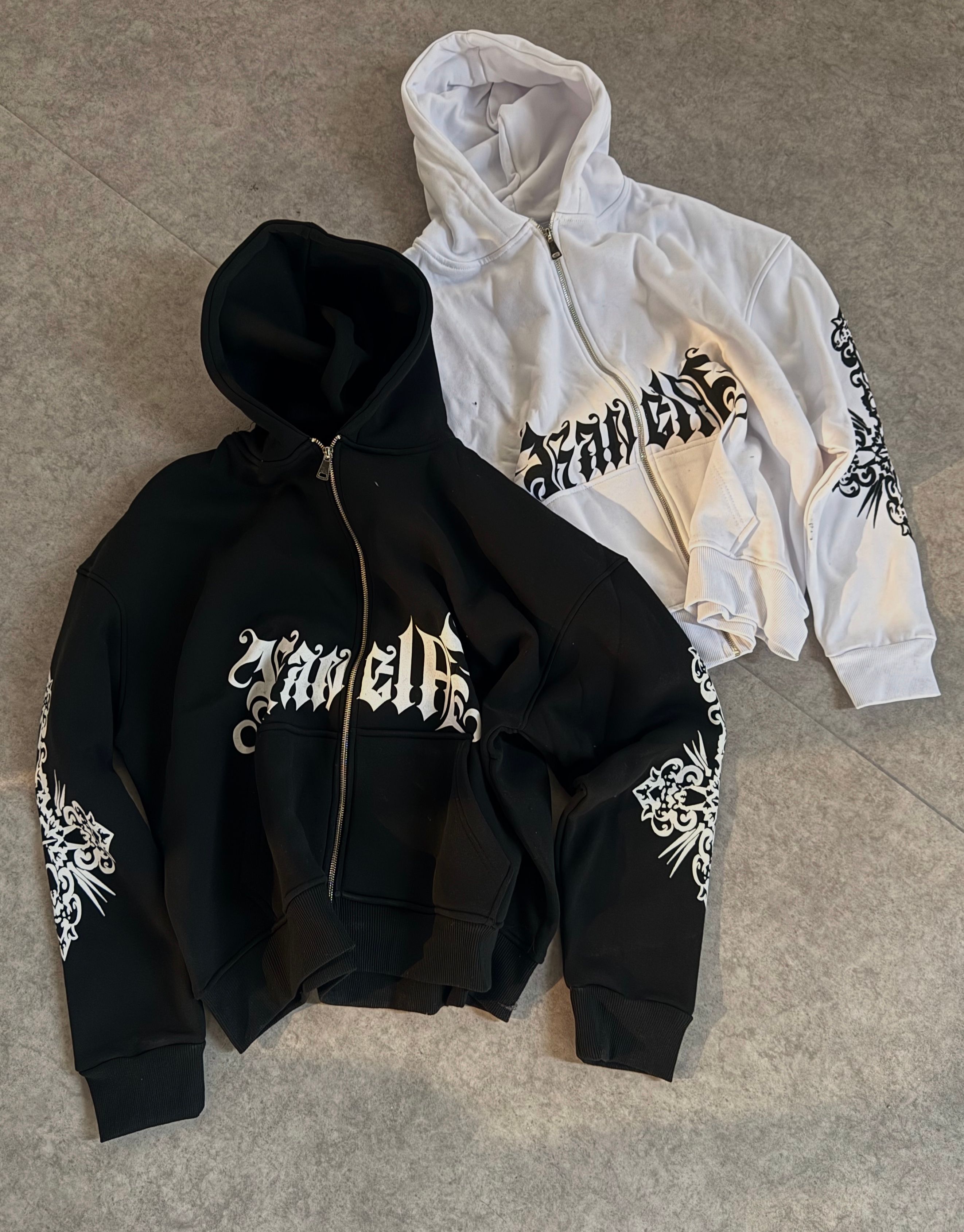 Baskılı Oversize Fermuarlı Sweatshirt