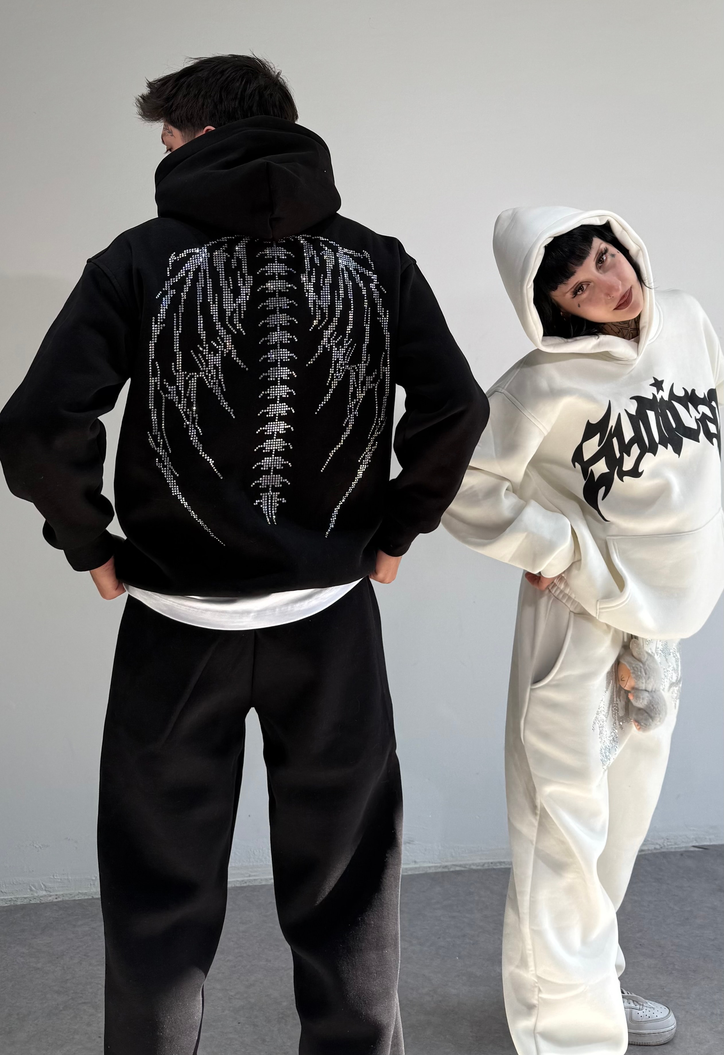 Kışlık Kumaş Oversize Premium Kanatlı Sweatshirt