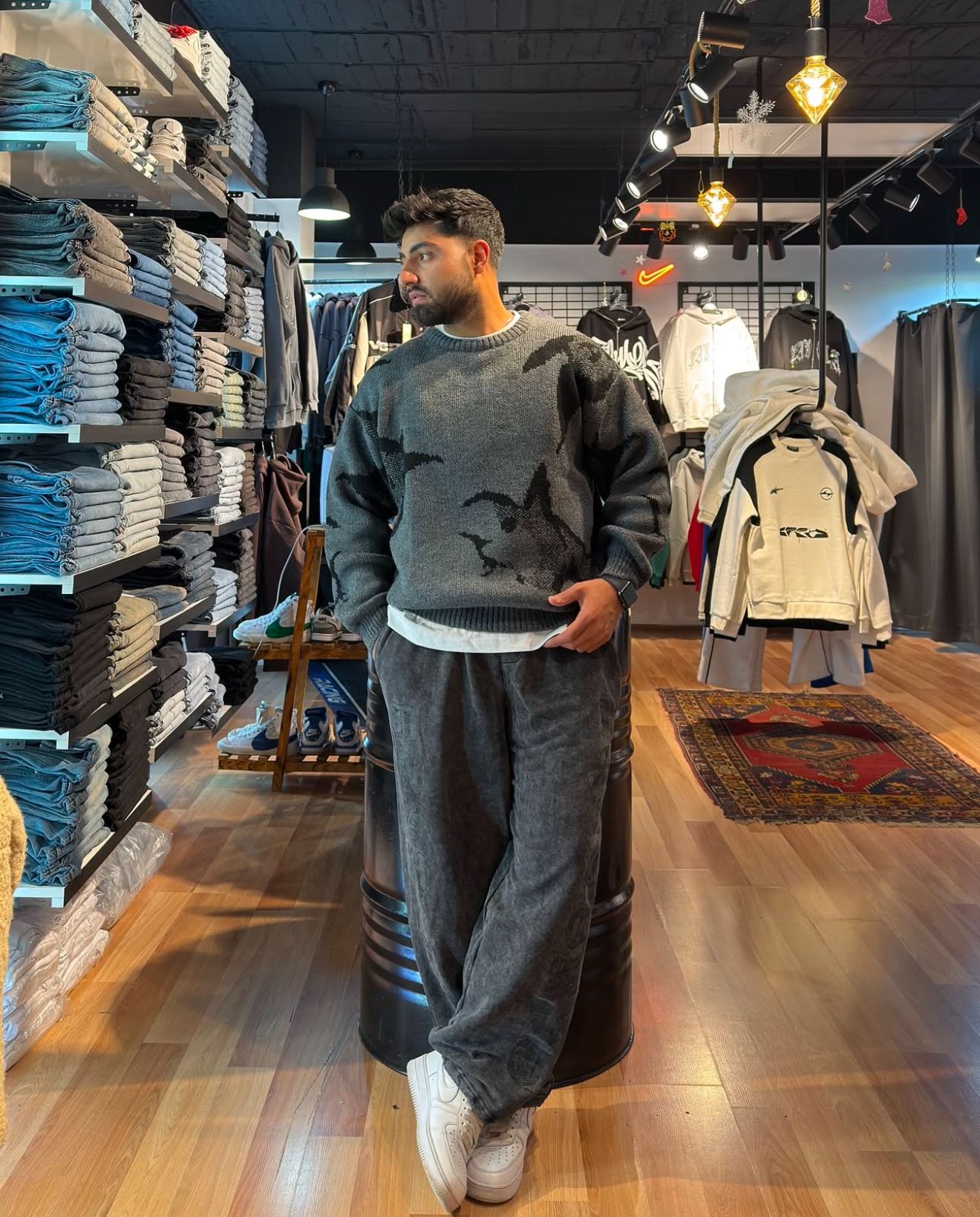 Desenli Oversize Premium Triko