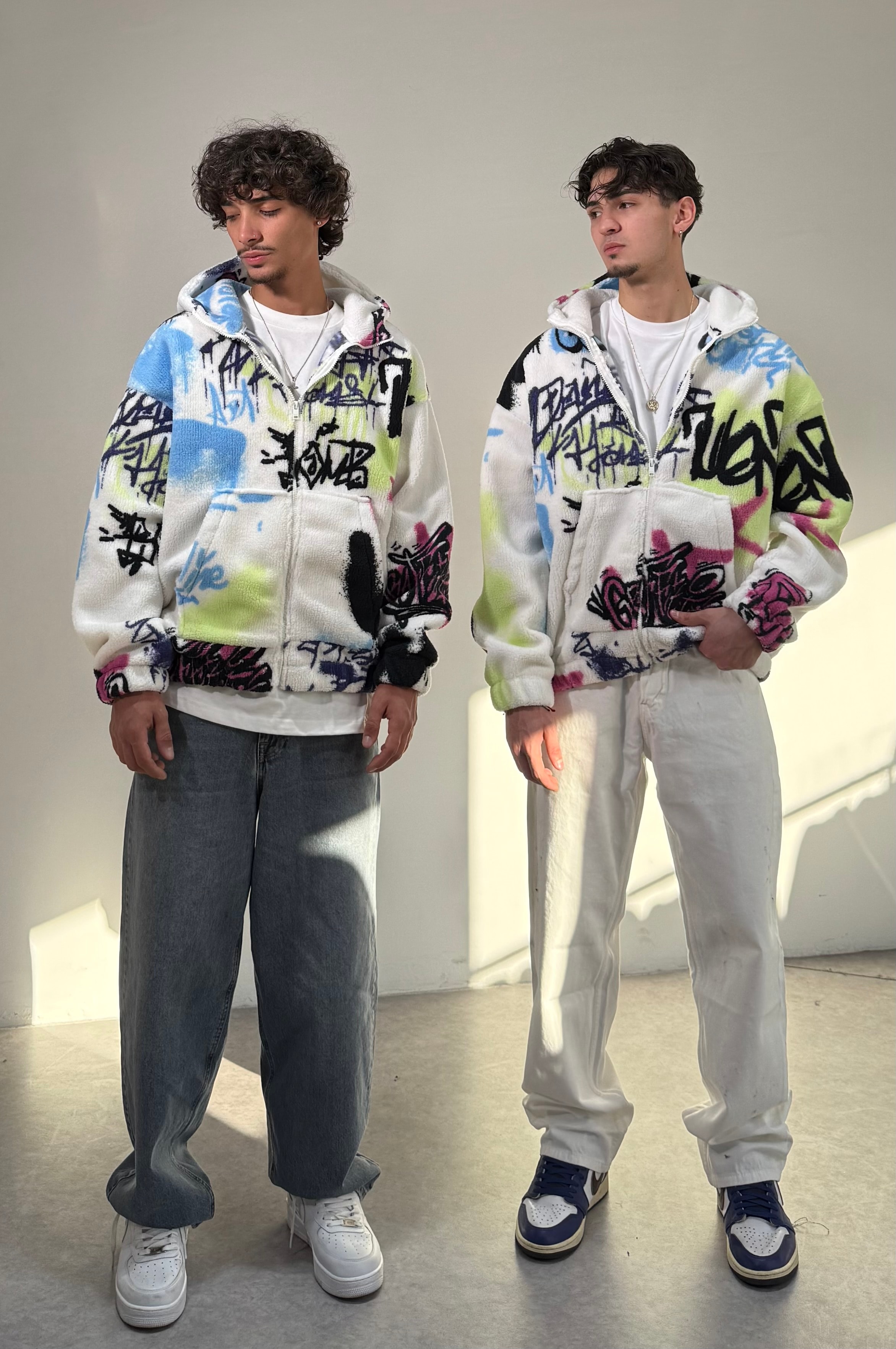 Renkli Oversize Premium Peluş Mont