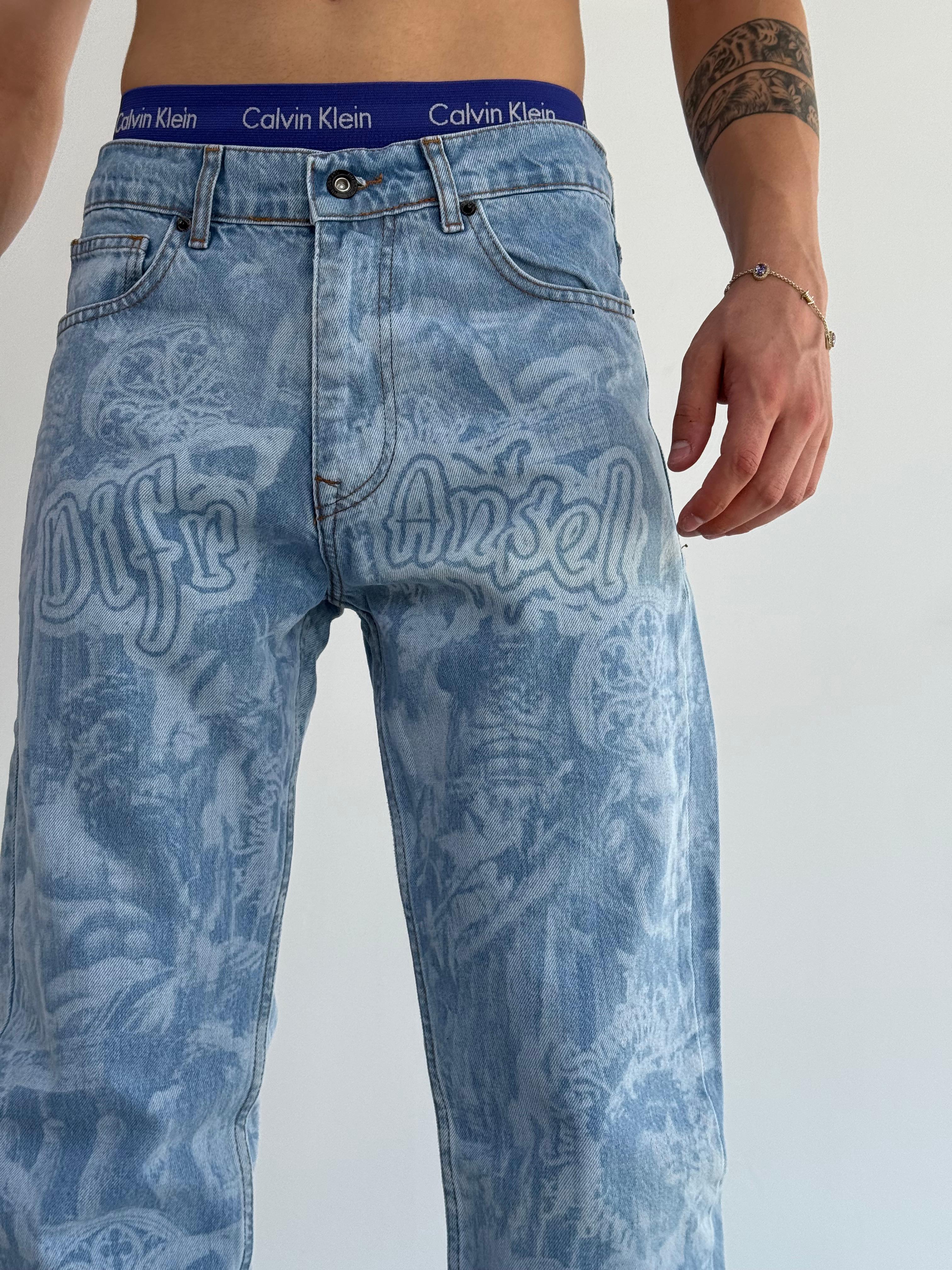 Full Desenli Bol Baggy  Kalıp Premium Pantolon