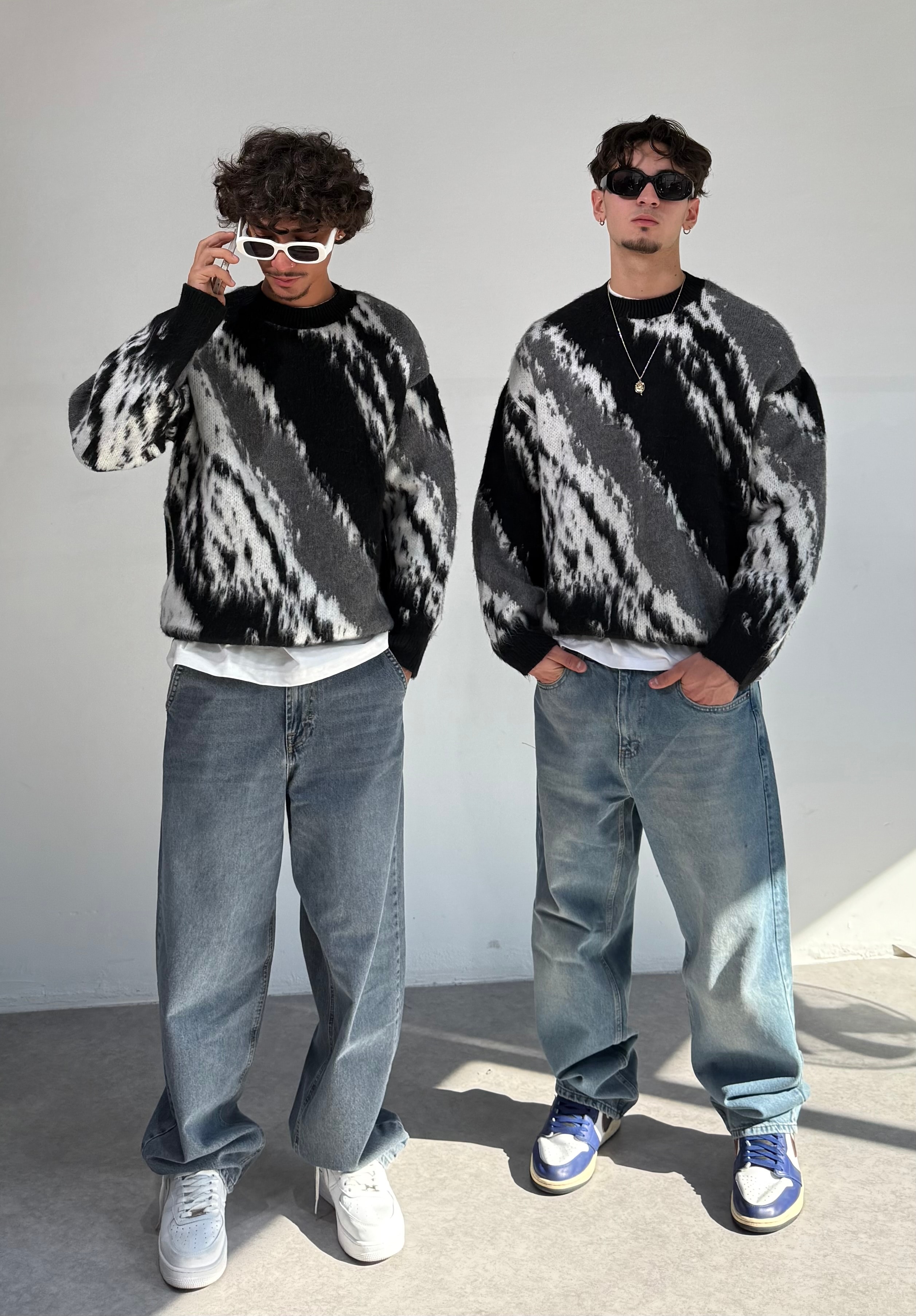 Desenli Oversize Premium Triko kazak 