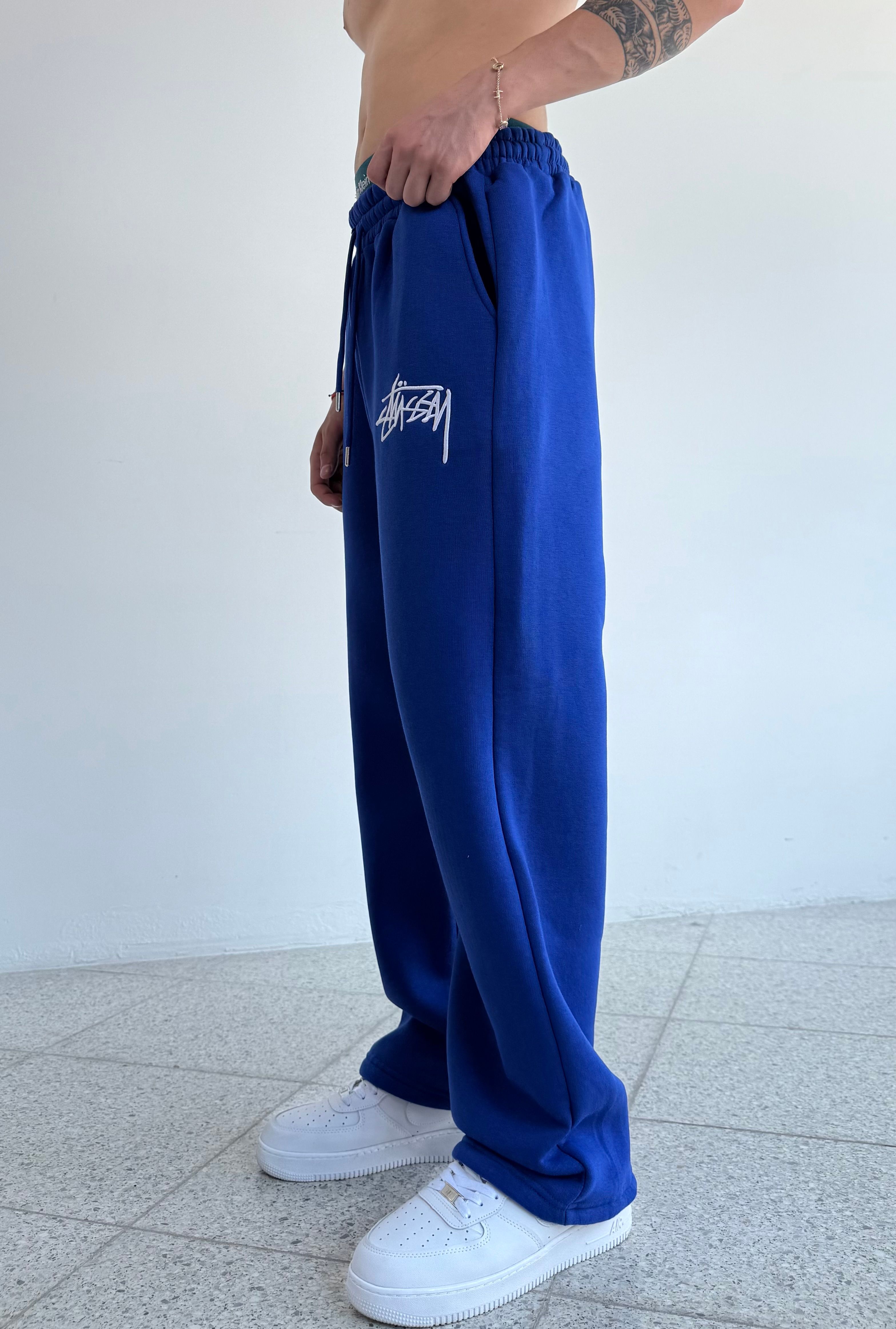 Kışlık Stussy Nakış Detay 3 İplik Şardonlu  Eşofman