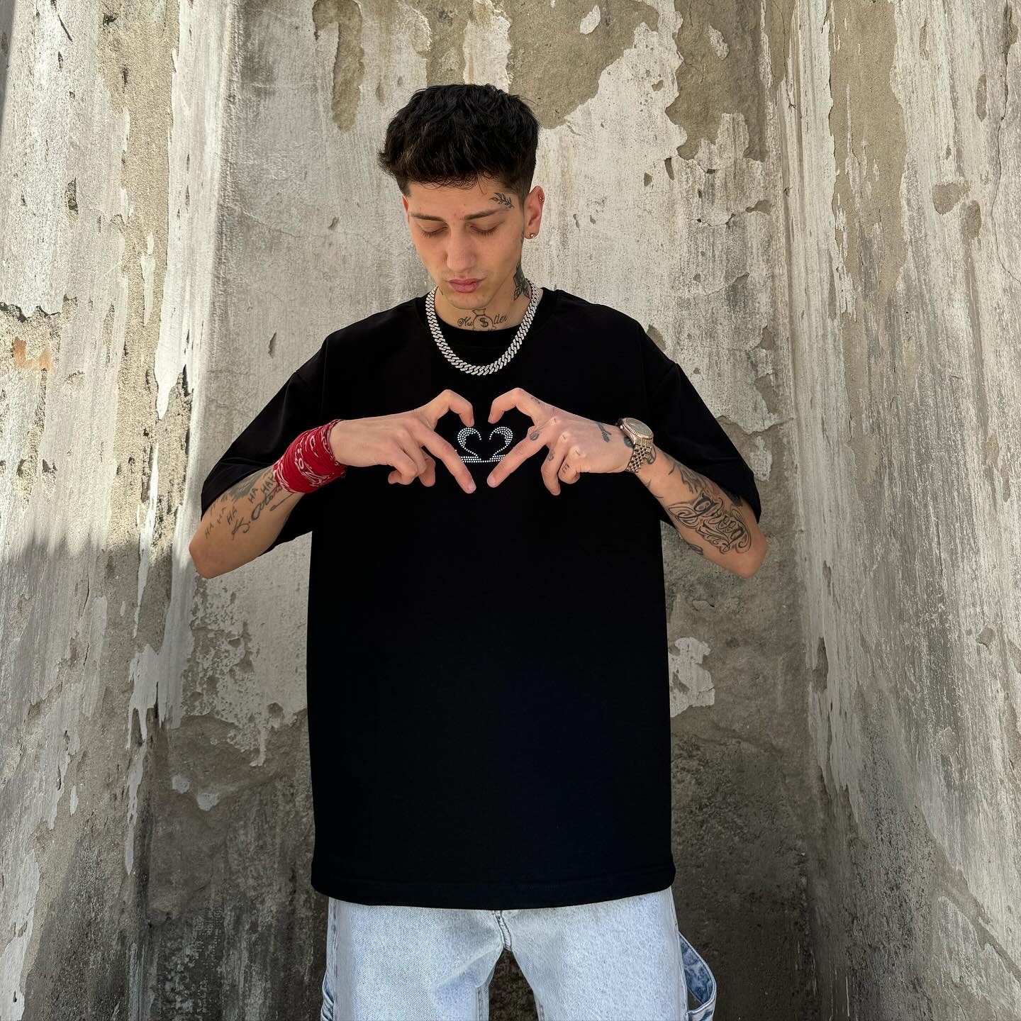 Motive 2M Taşlı Oversize  T-shirt