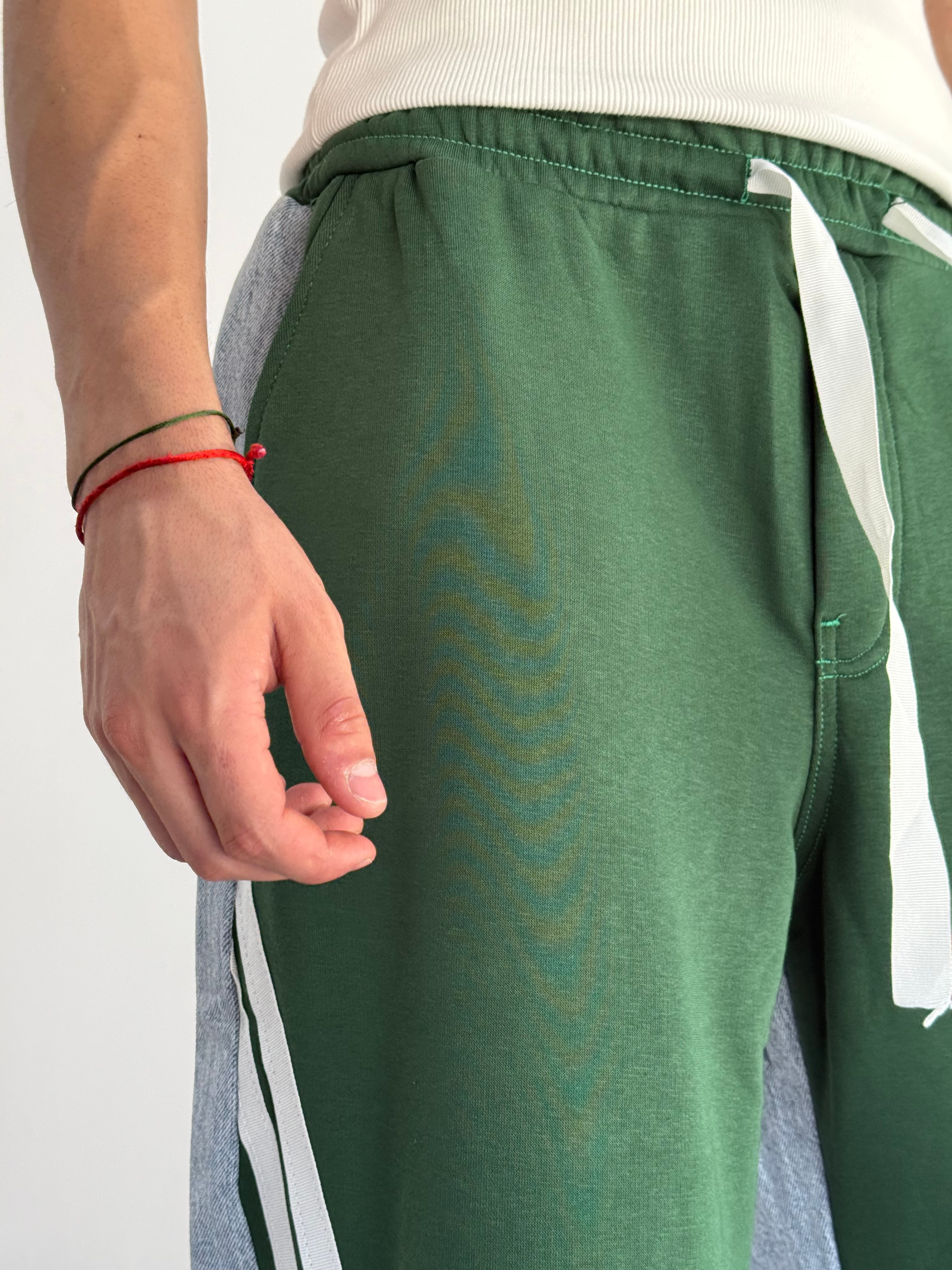 Unisex Şeritli Bol Pantolon 