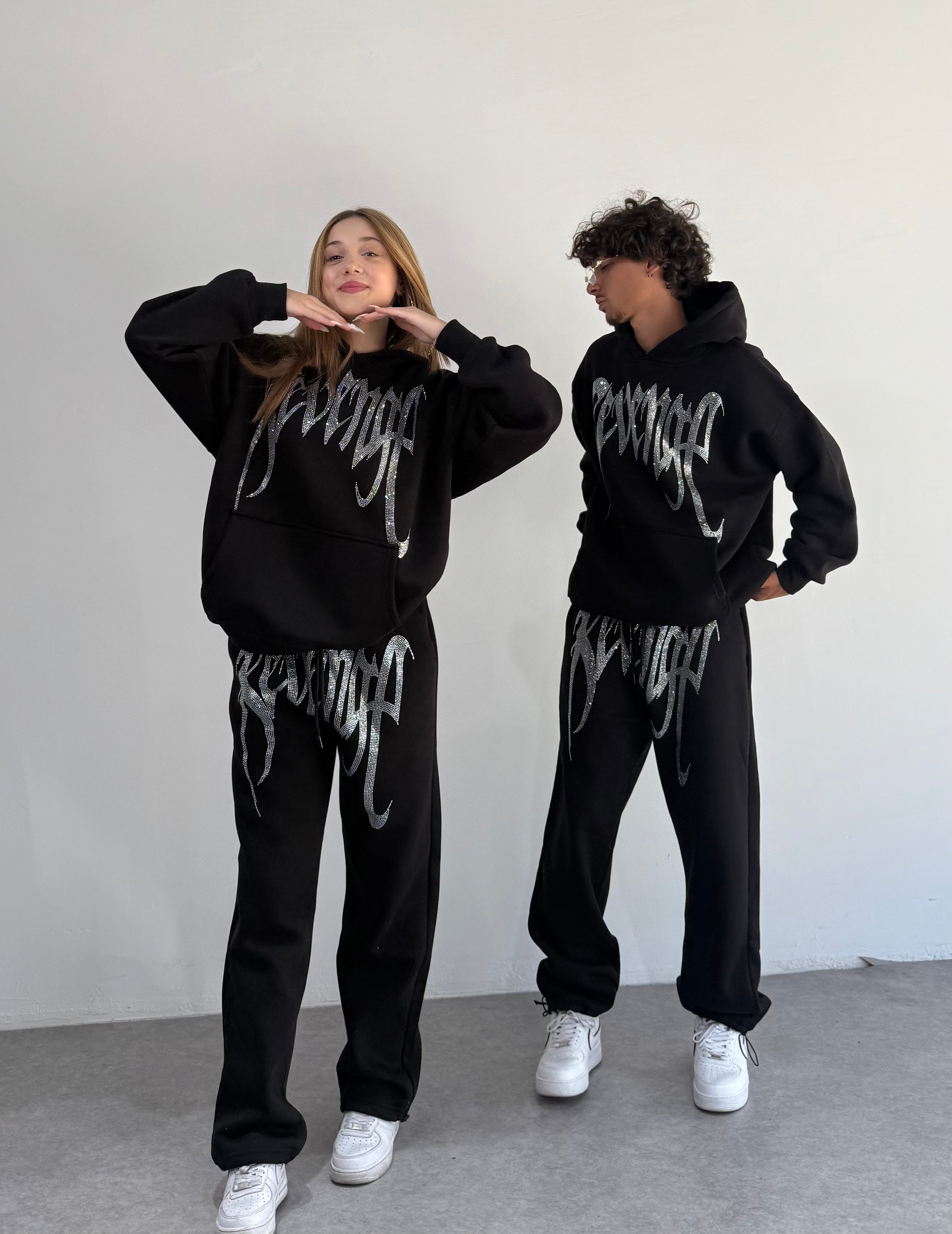 REVENGE taşlı Oversize Sweatshirt