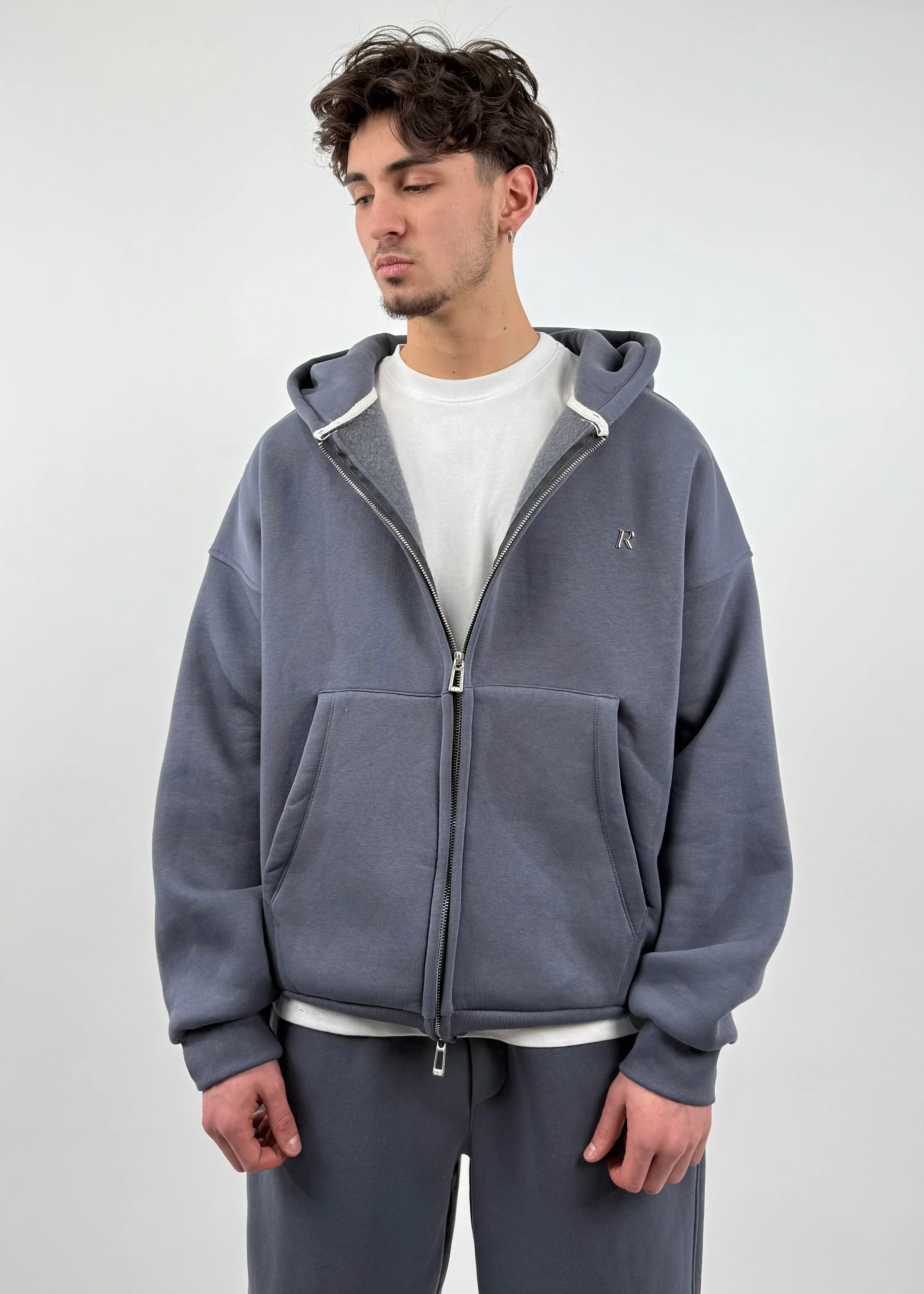 R Drop Oversize Premium Zip Hoodie