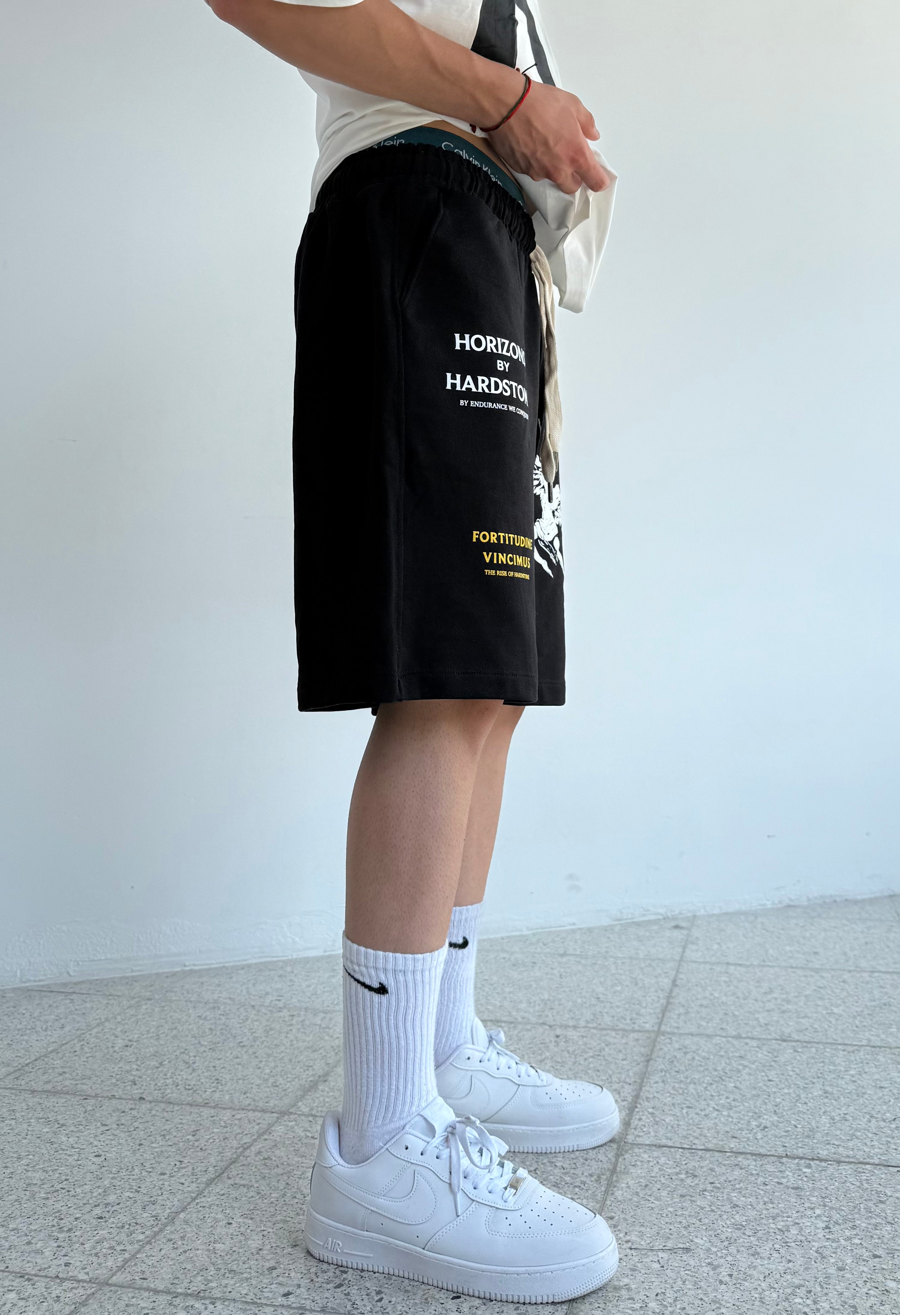 H Baskılı Oversize premium Şort 