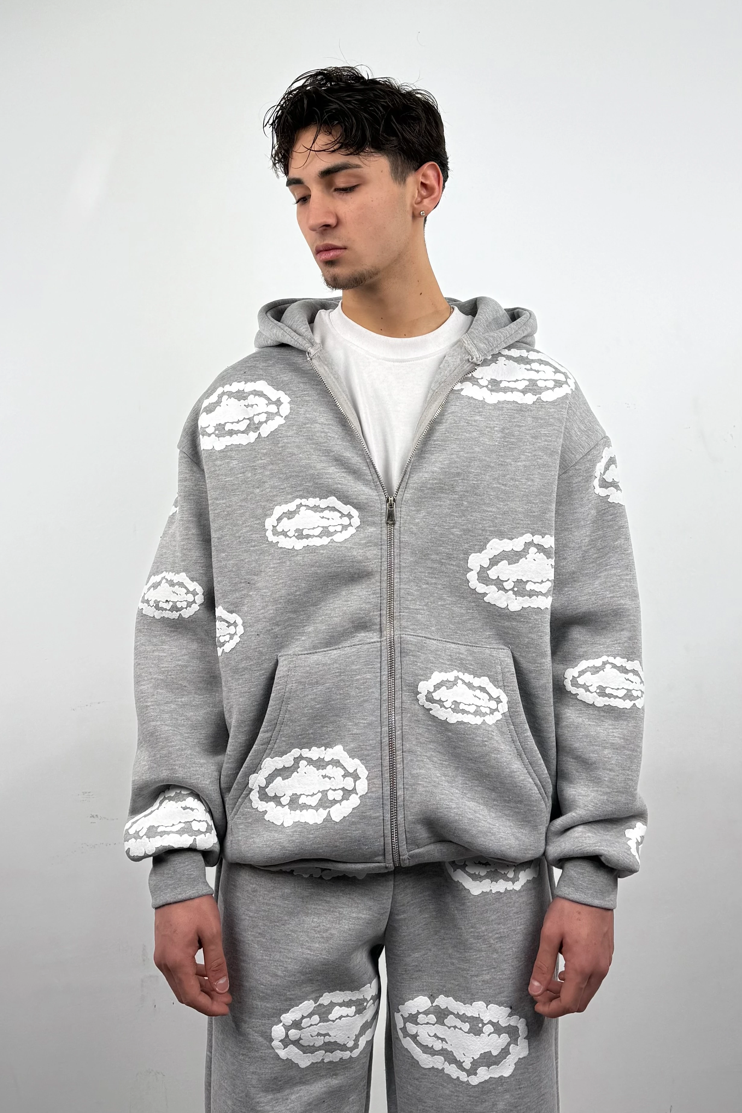 CRTZ Full Baskılı Oversize Zipp Hoodie