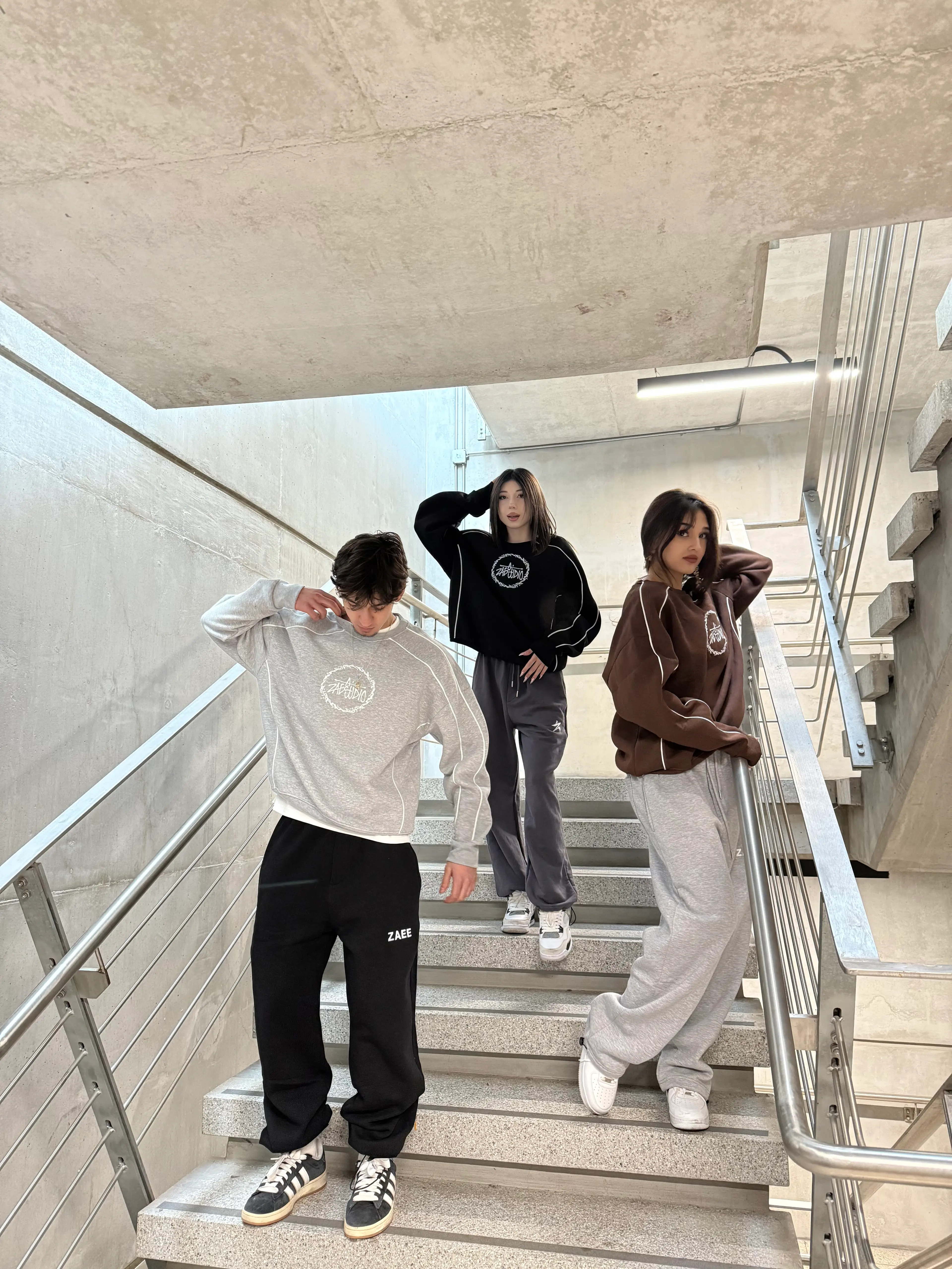 ZSTUDIO Nakışlı Ara Biyeli Oversize Sweatshirt