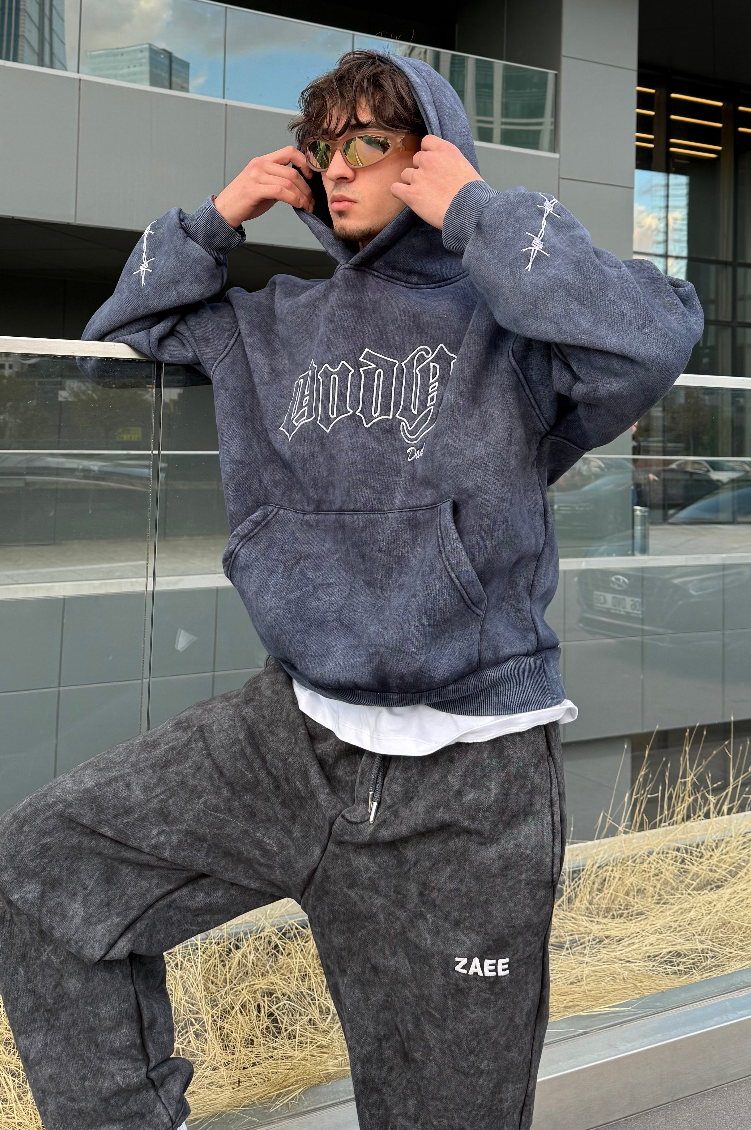 Acid Wash Andy Nakışlı Oversize Premium 