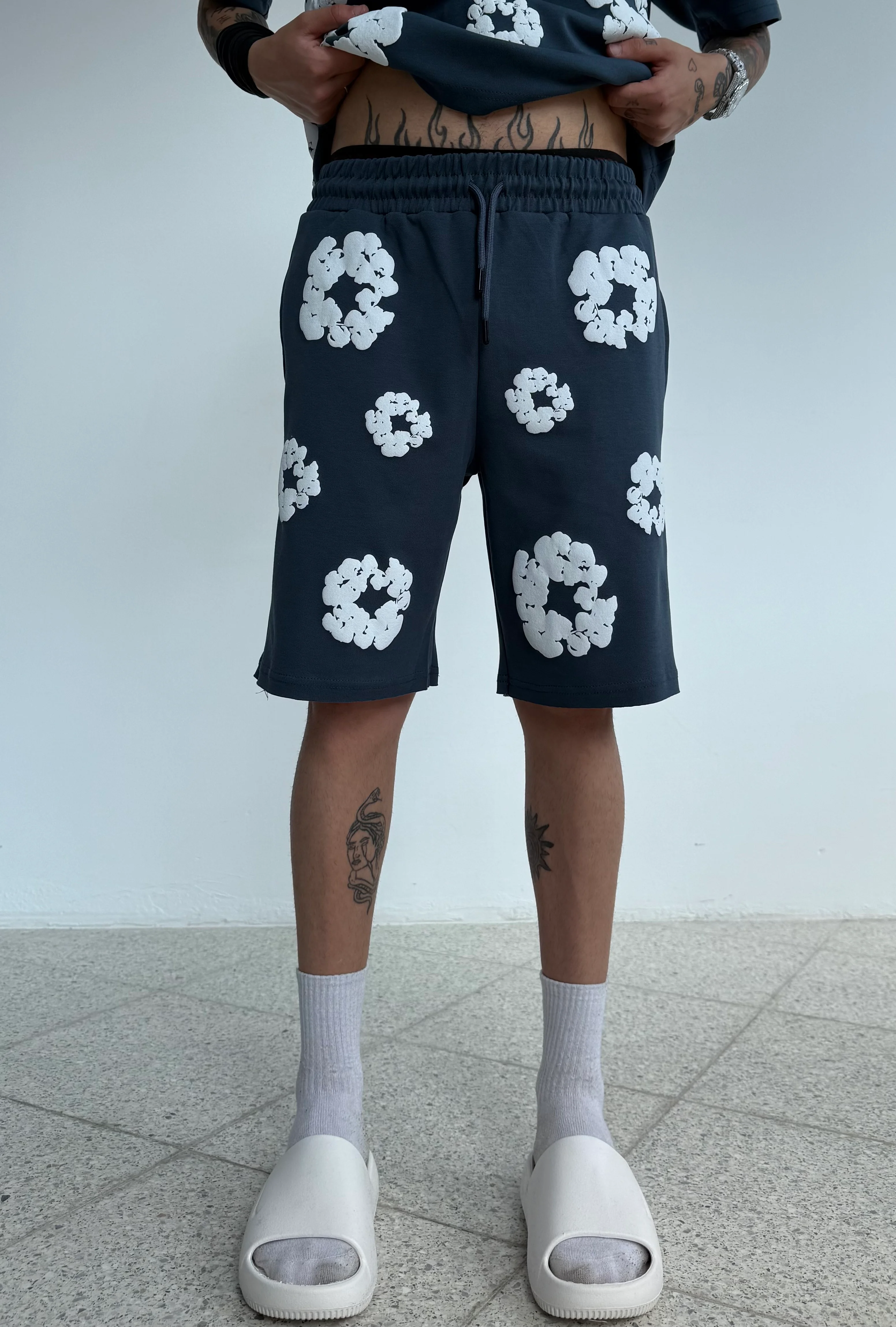 D.Tears Baskılı Oversize Şort Takımı