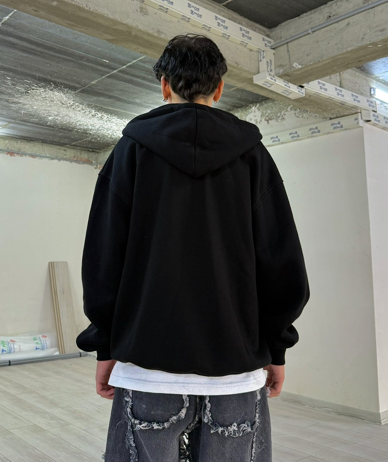 FV Taşlı Oversize Zipp Hoodie