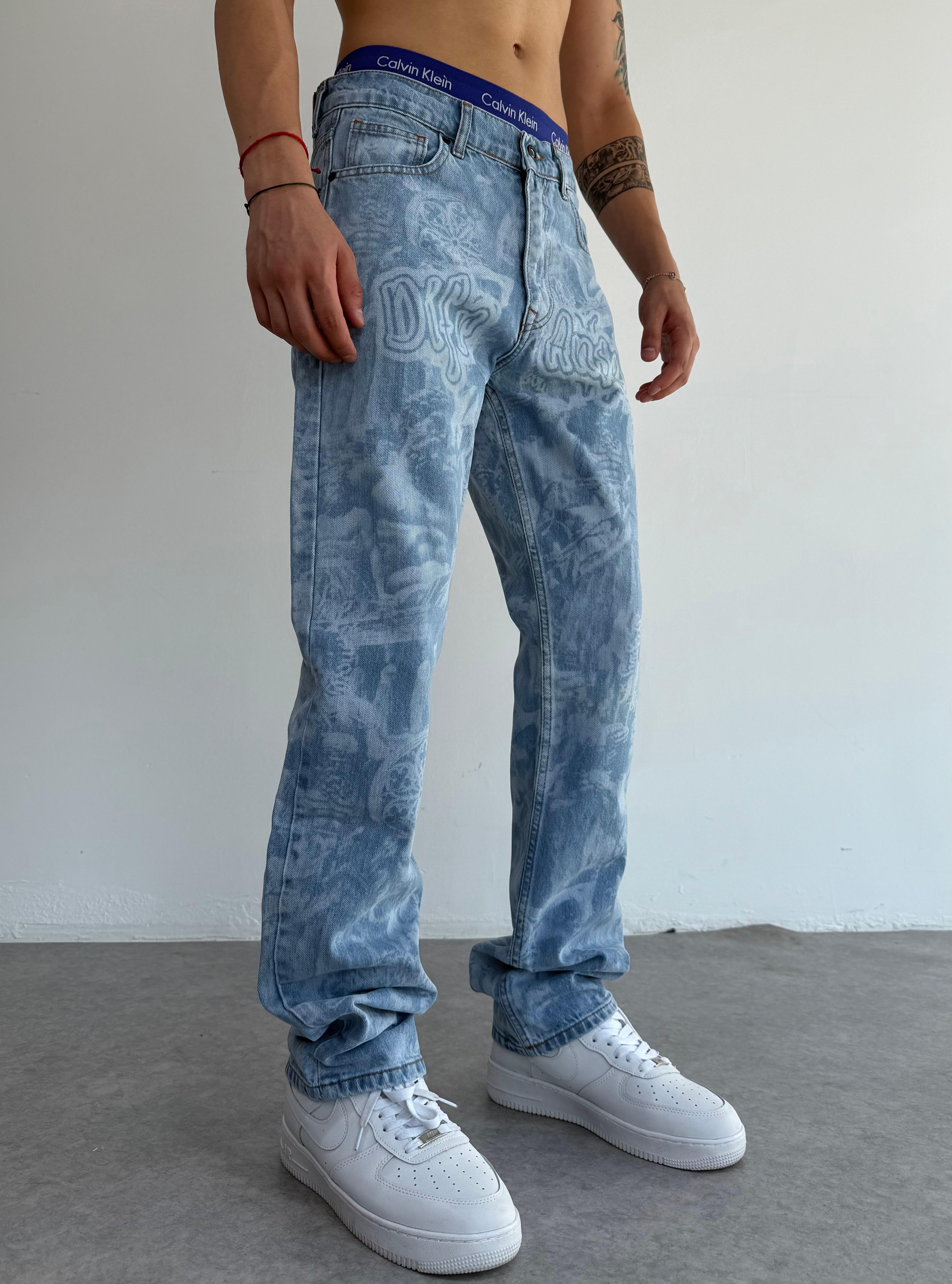 Full Desenli Bol Baggy  Kalıp Premium Pantolon