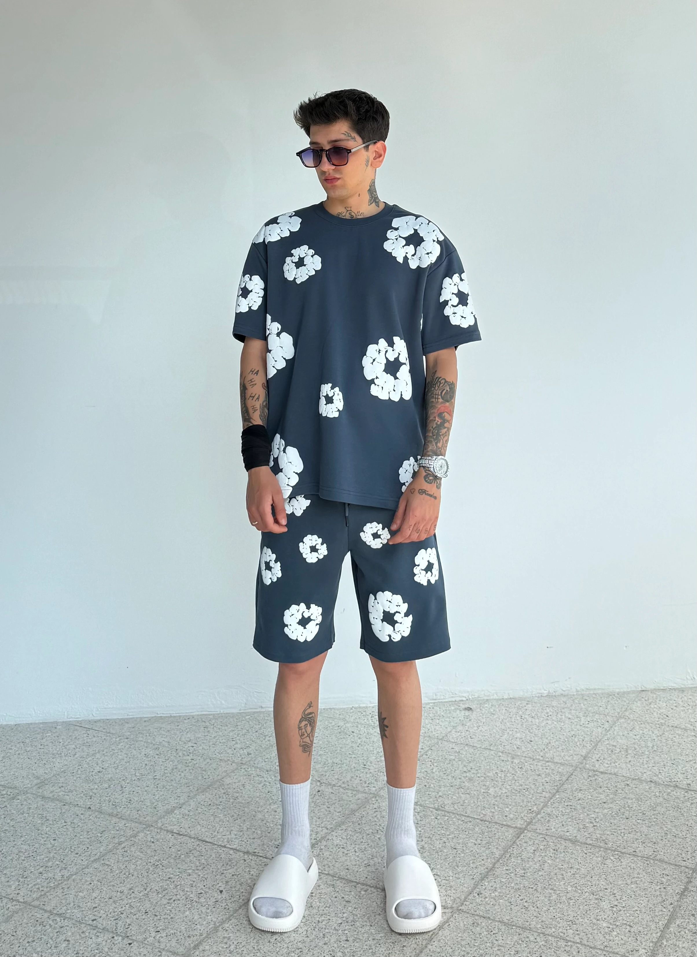 D.Tears Baskılı Oversize Şort Takımı