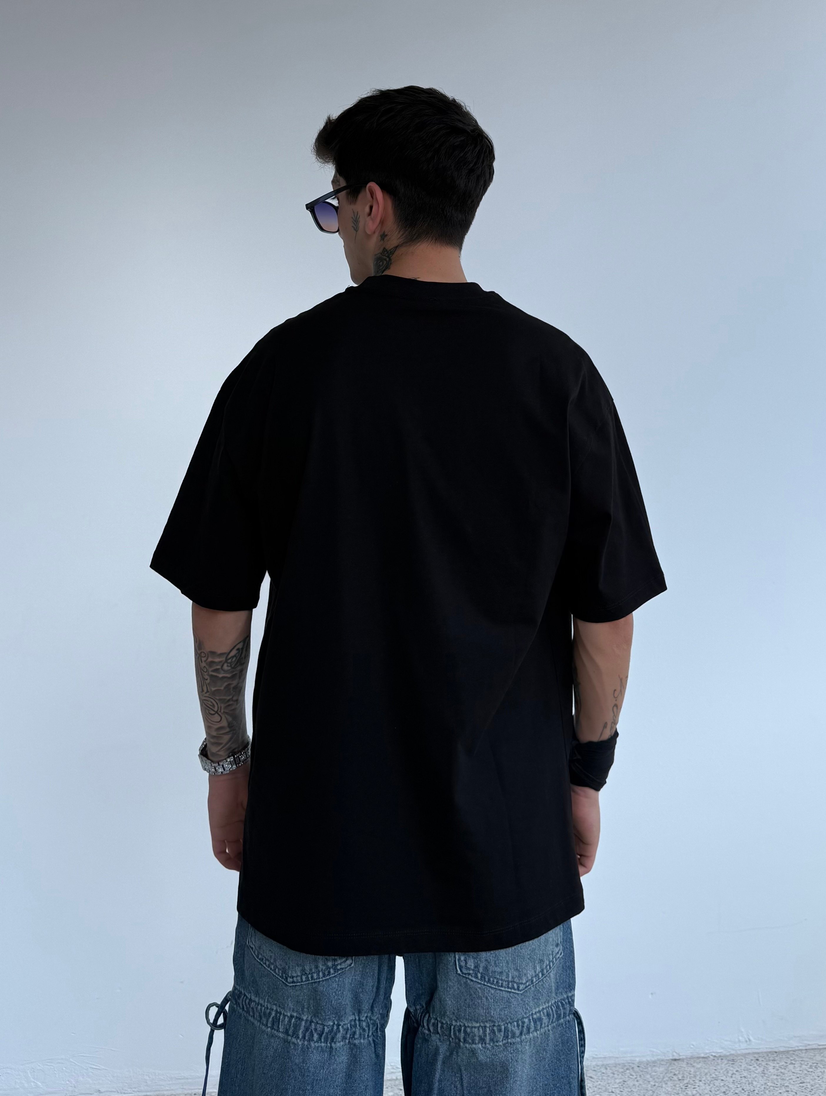 HS Minimal logo Nakışlı Oversize Tişört 