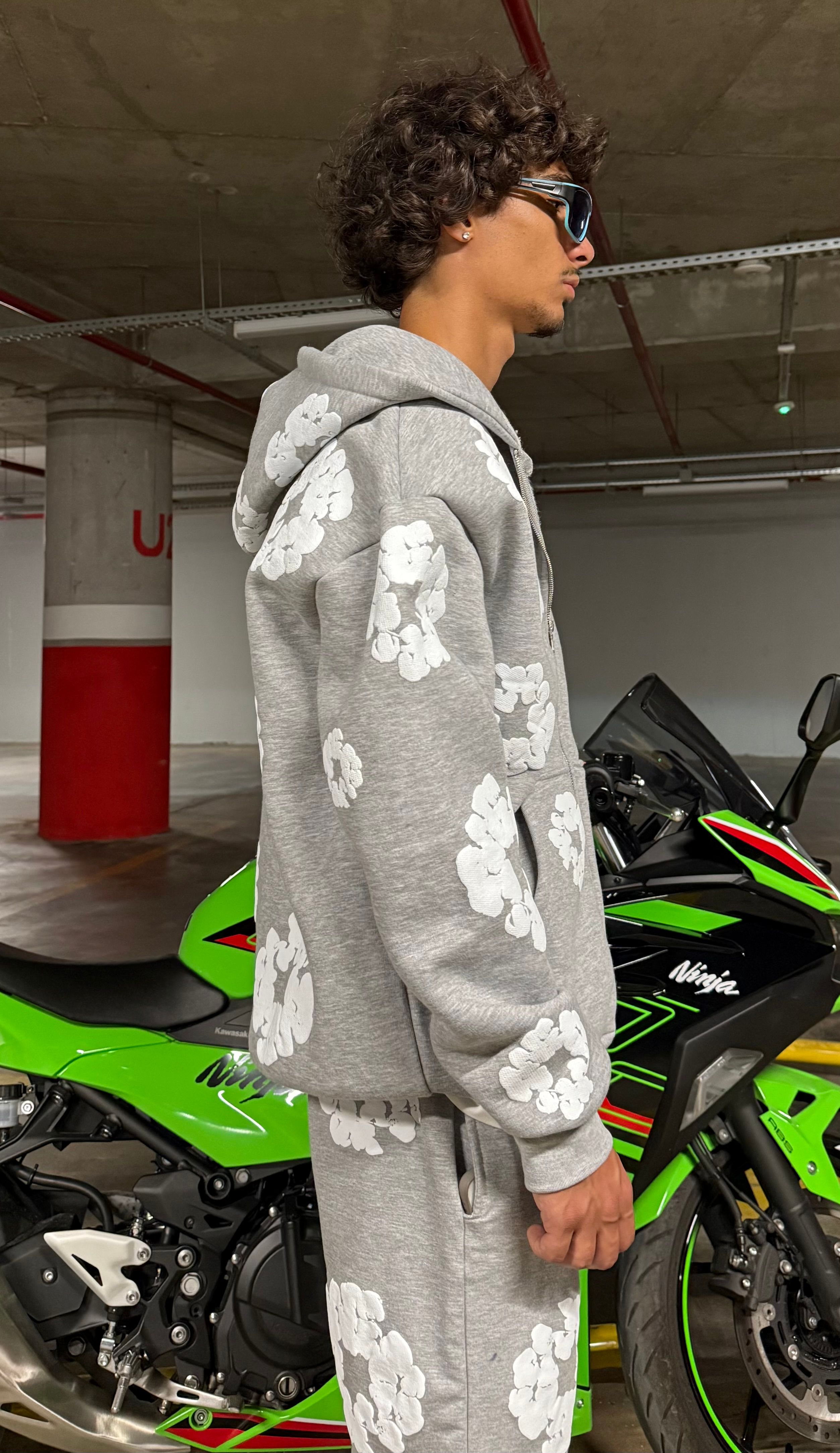 D. Tears Baskılı Oversize Zipp Hoodie