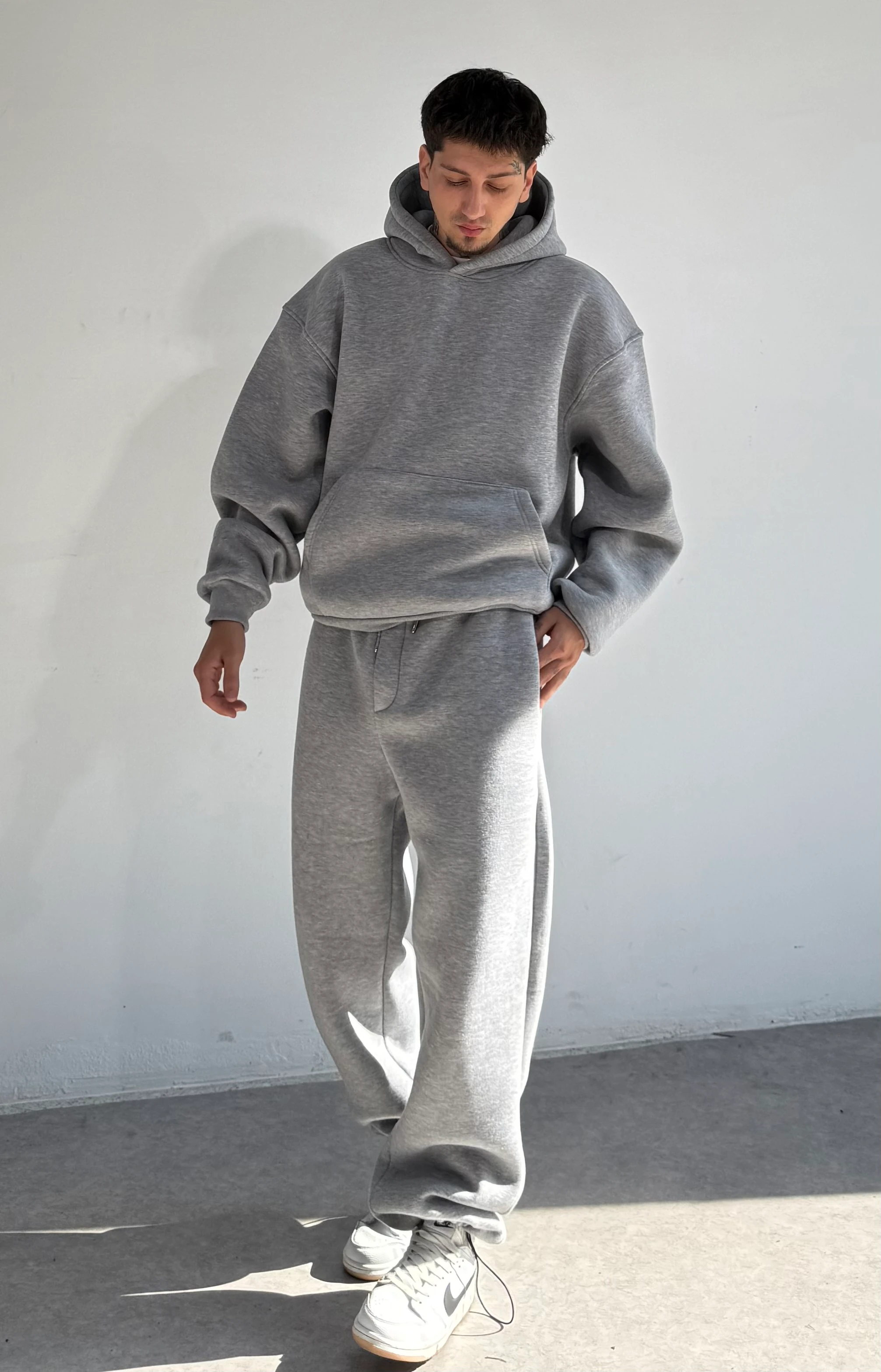 Kışlık Kumaş Ayarlanabilir Paça Baggy Eşofman Altı 