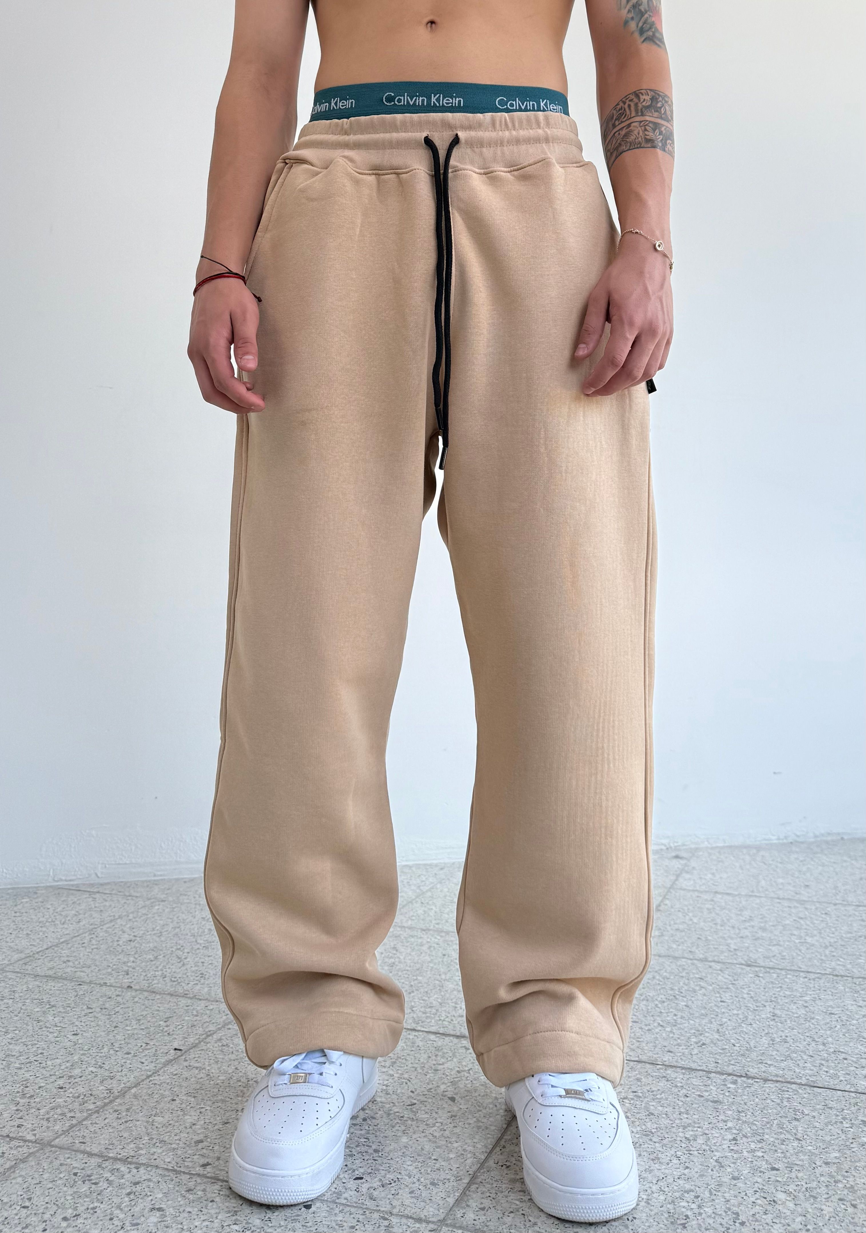 Kışlık Baggy Eşofman Altı  - bej