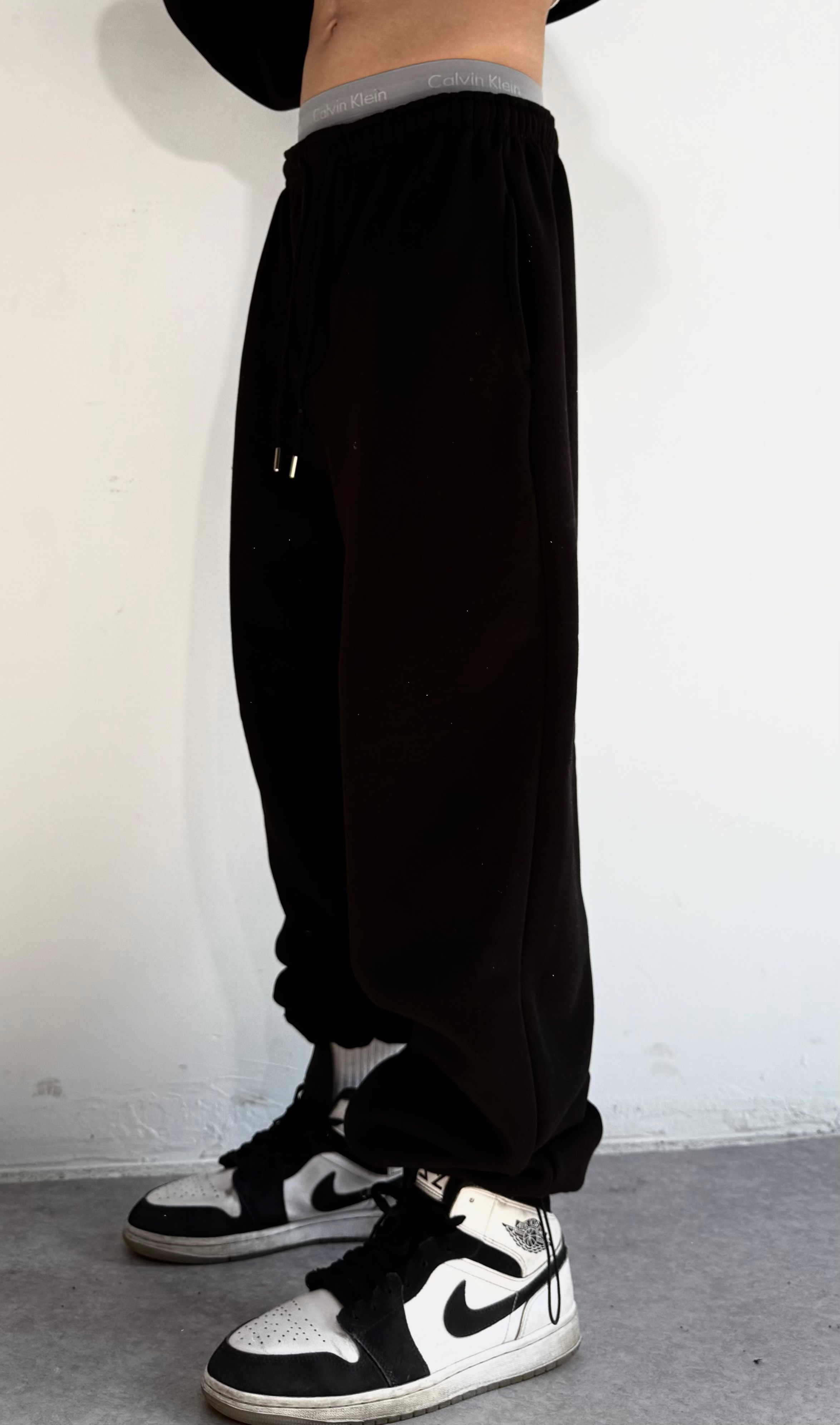 Kışlık Kumaş Ayarlanabilir Paça Baggy Eşofman Altı 