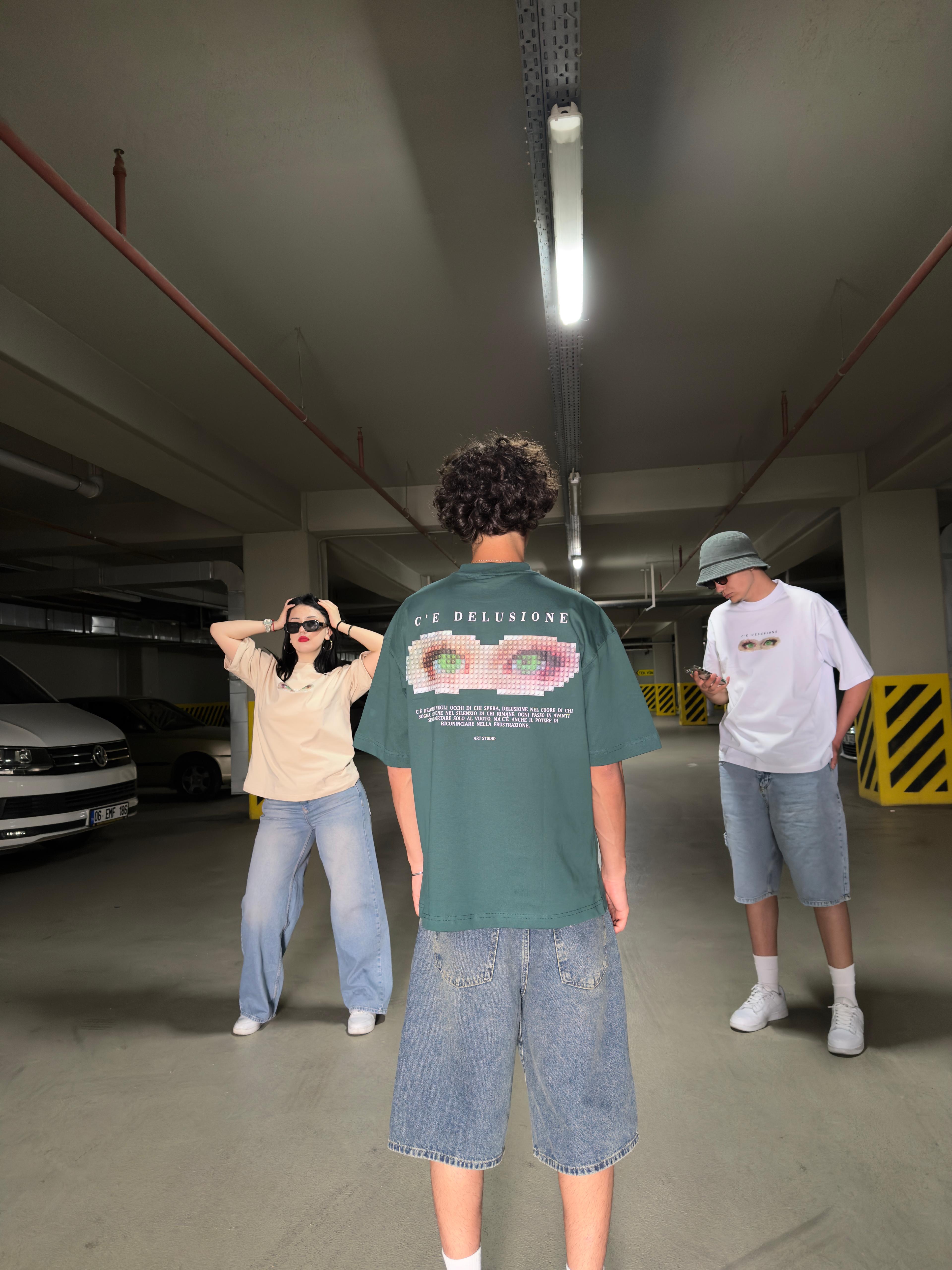 Eyes baskılı Oversize Premium Tişört