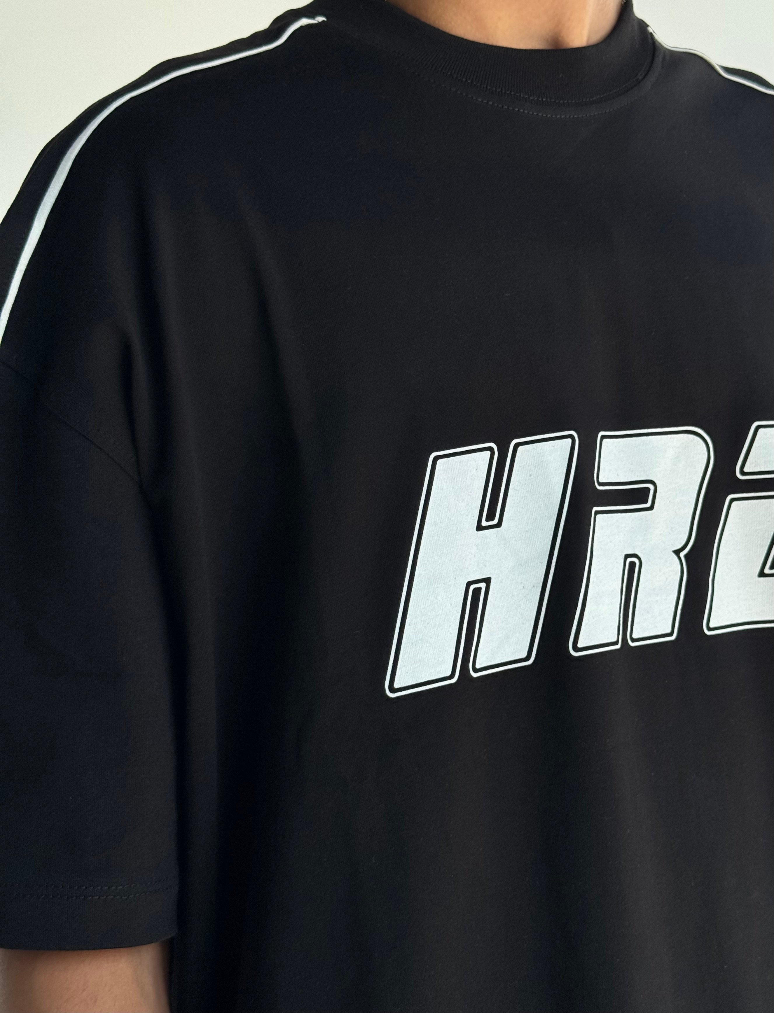 HRD Baskılı Biye Geçişli Oversize Tişört 