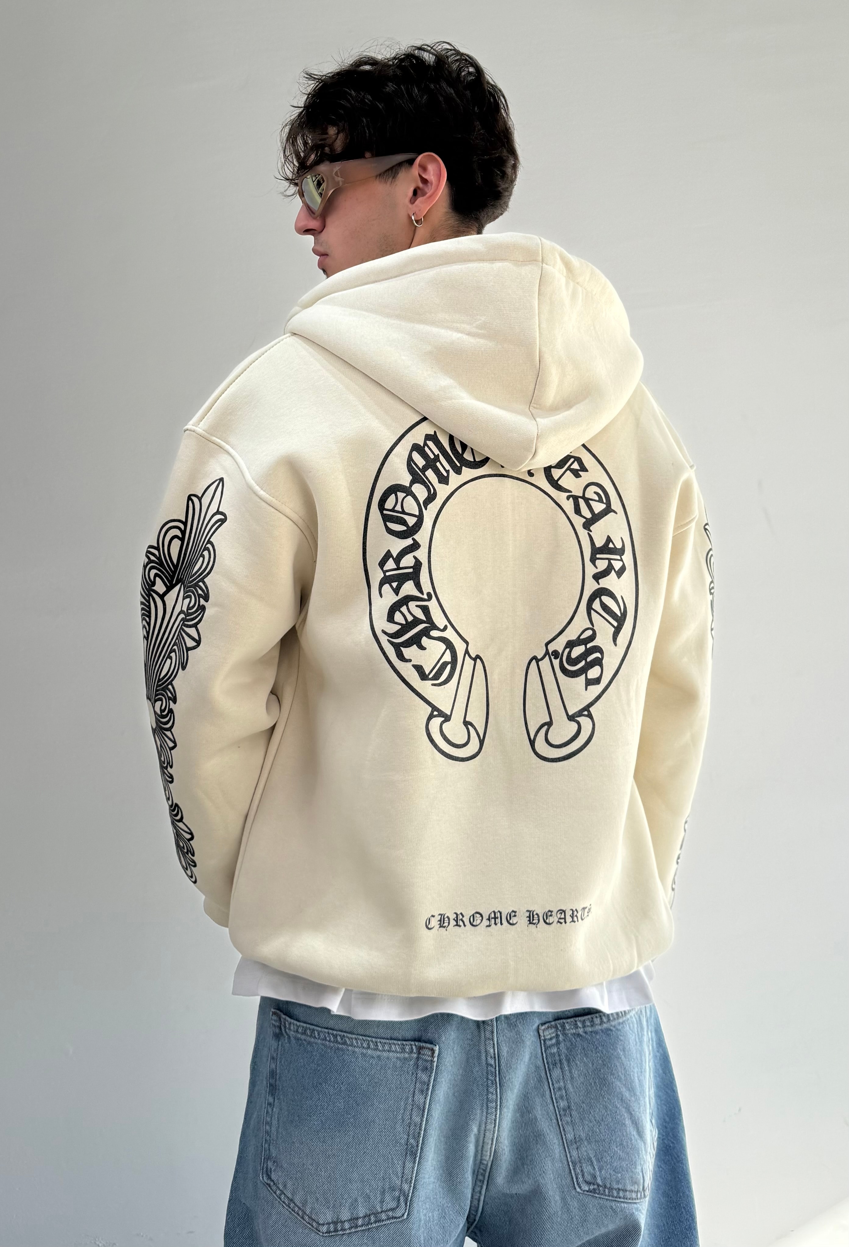 c. Baskılı Oversize Fermuarlı Sweatshirt