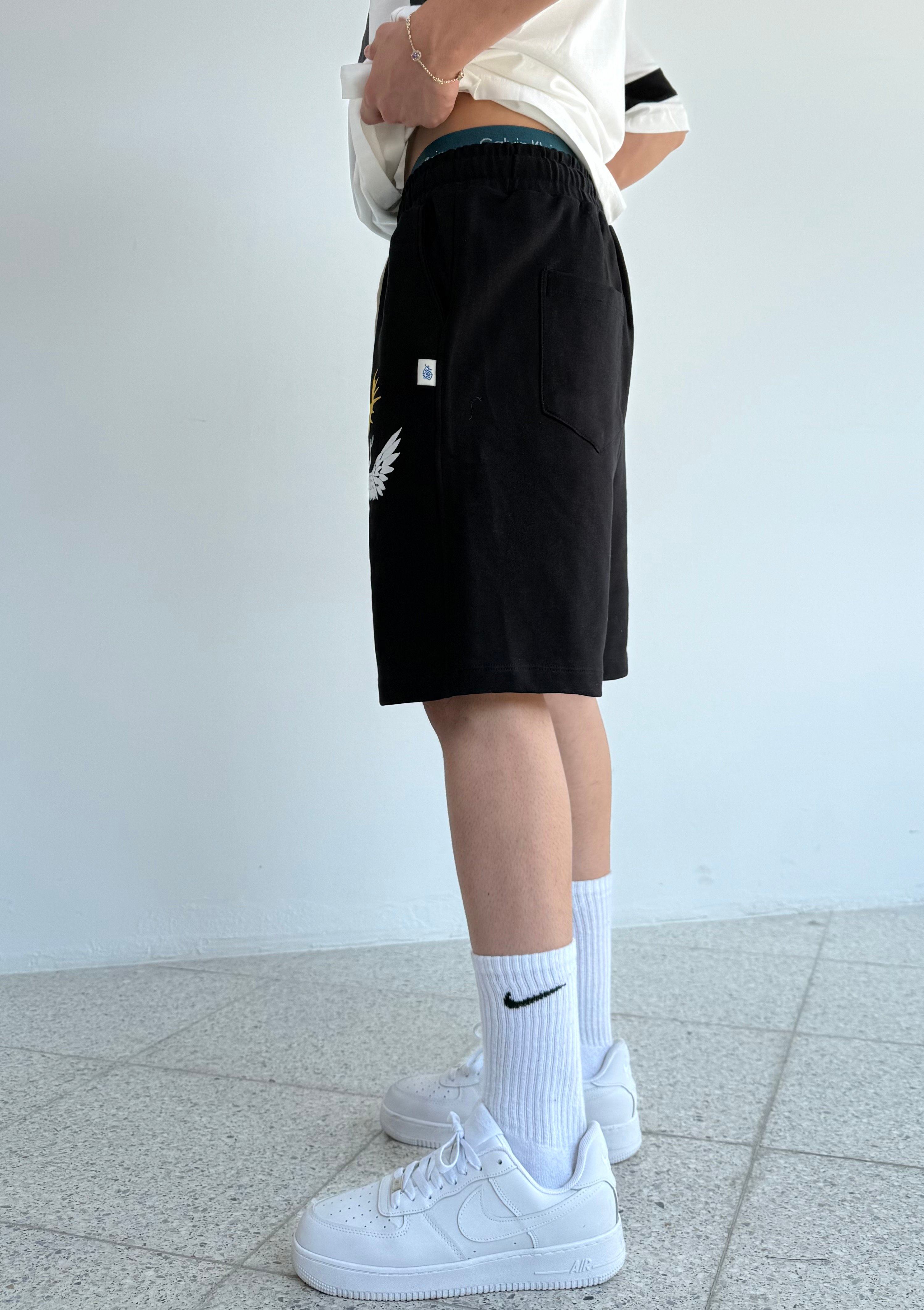 H Baskılı Oversize premium Şort 