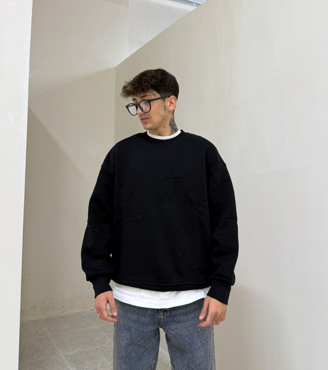 Basic Oversize Sweat - Siyah