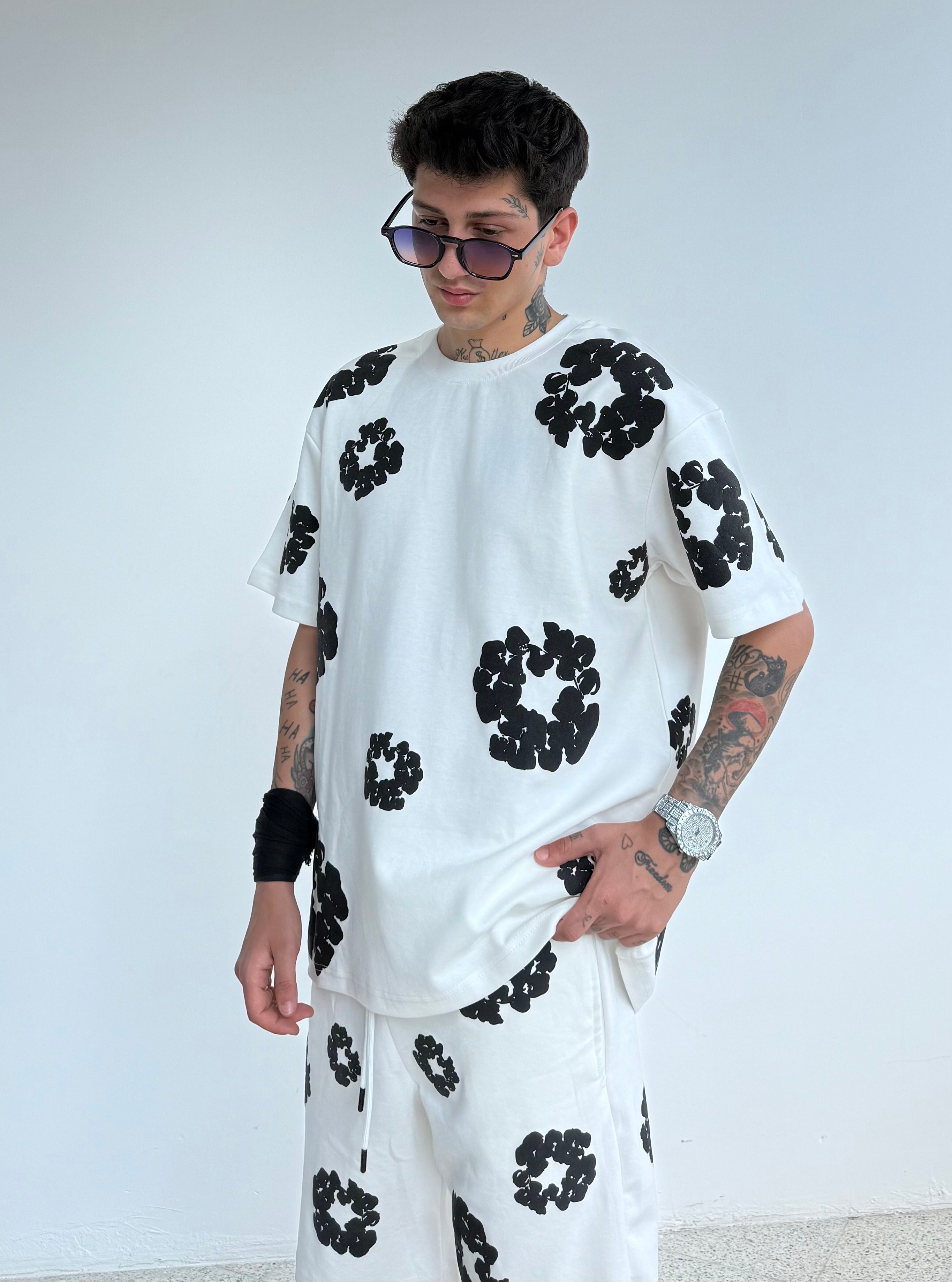 D.Tears Baskılı Oversize Şort Takımı