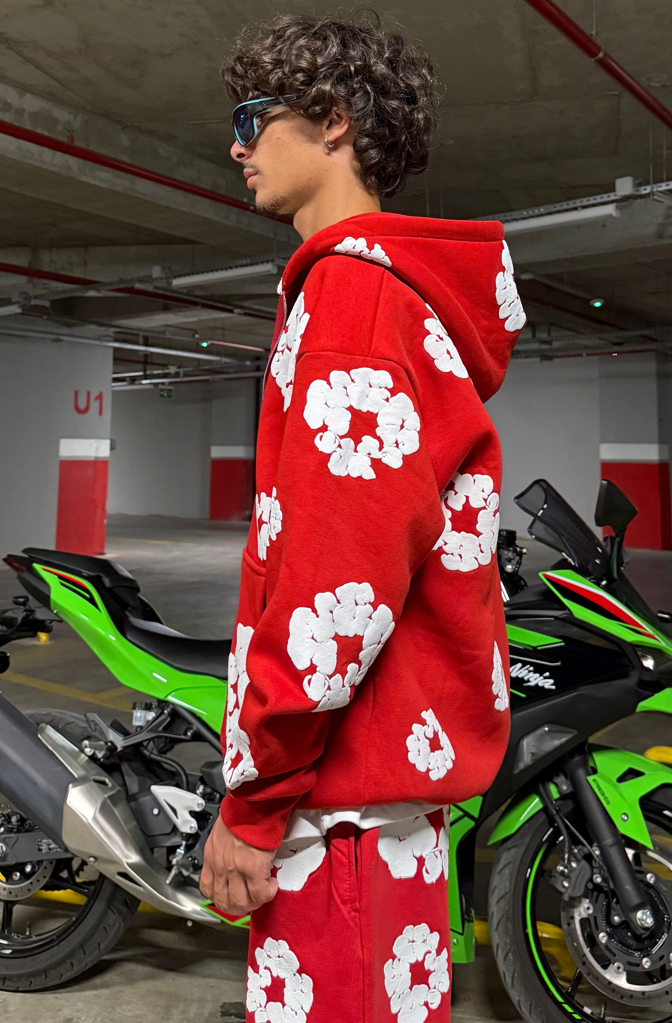D. Tears Baskılı Oversize Zipp Hoodie