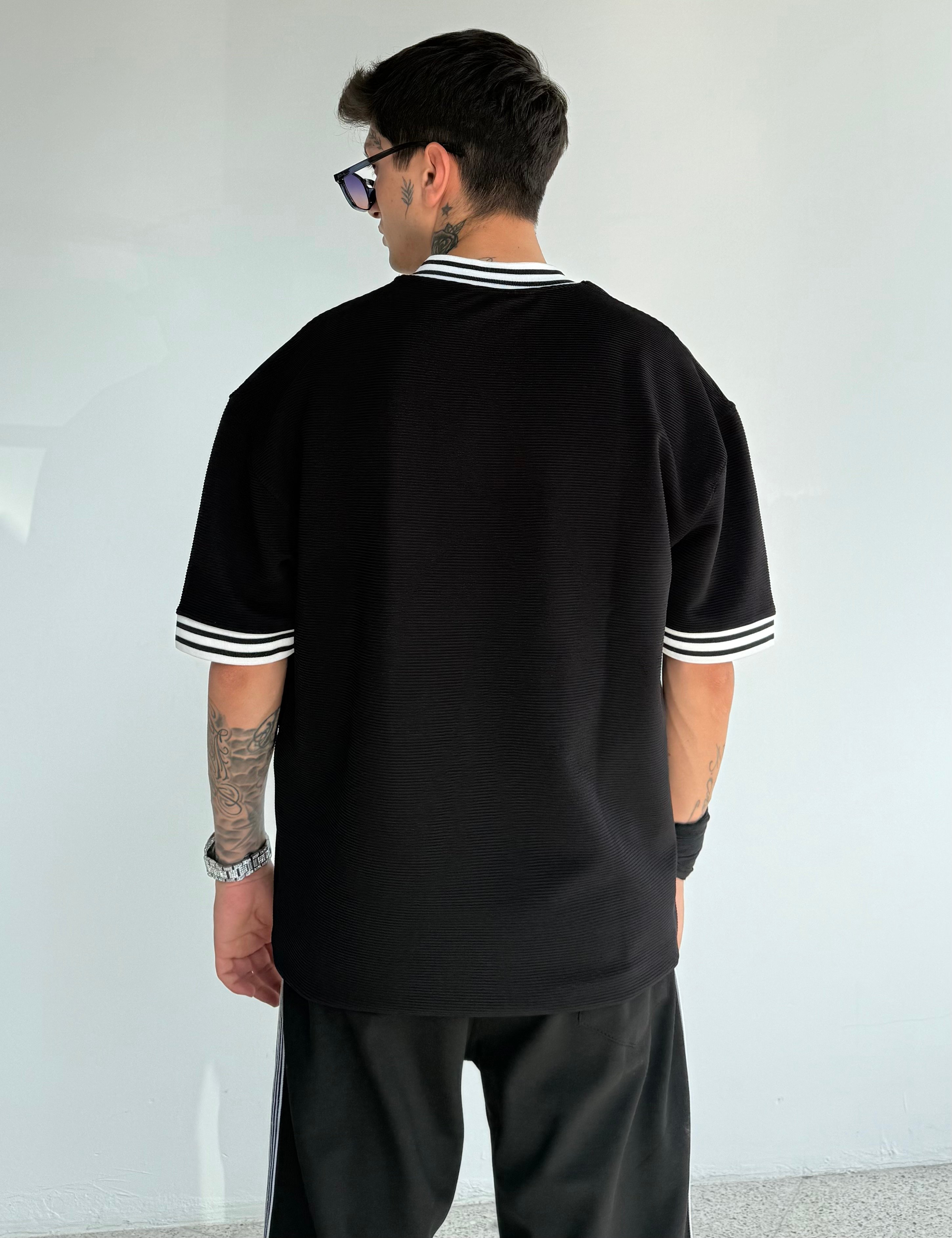 Nakışlı Kalın Kumaş Oversize Tişört