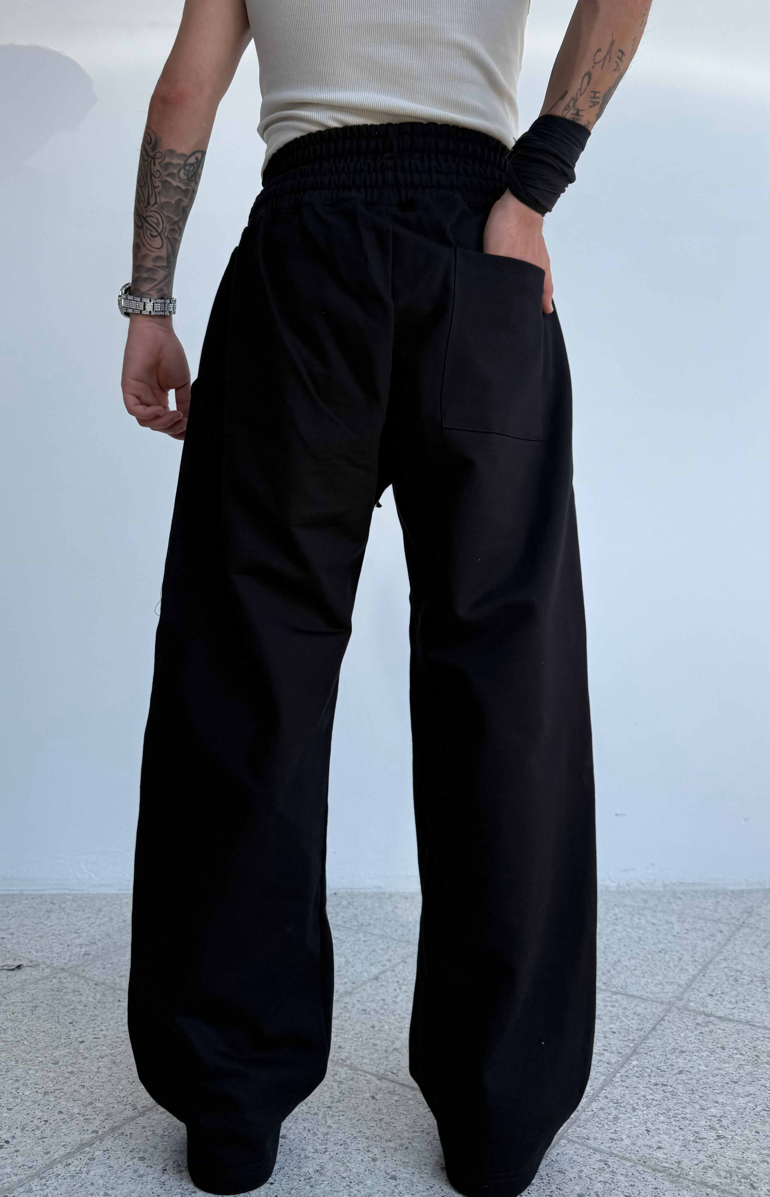 Çift Kemerli Nakışlı Premium Baggy Eşofman