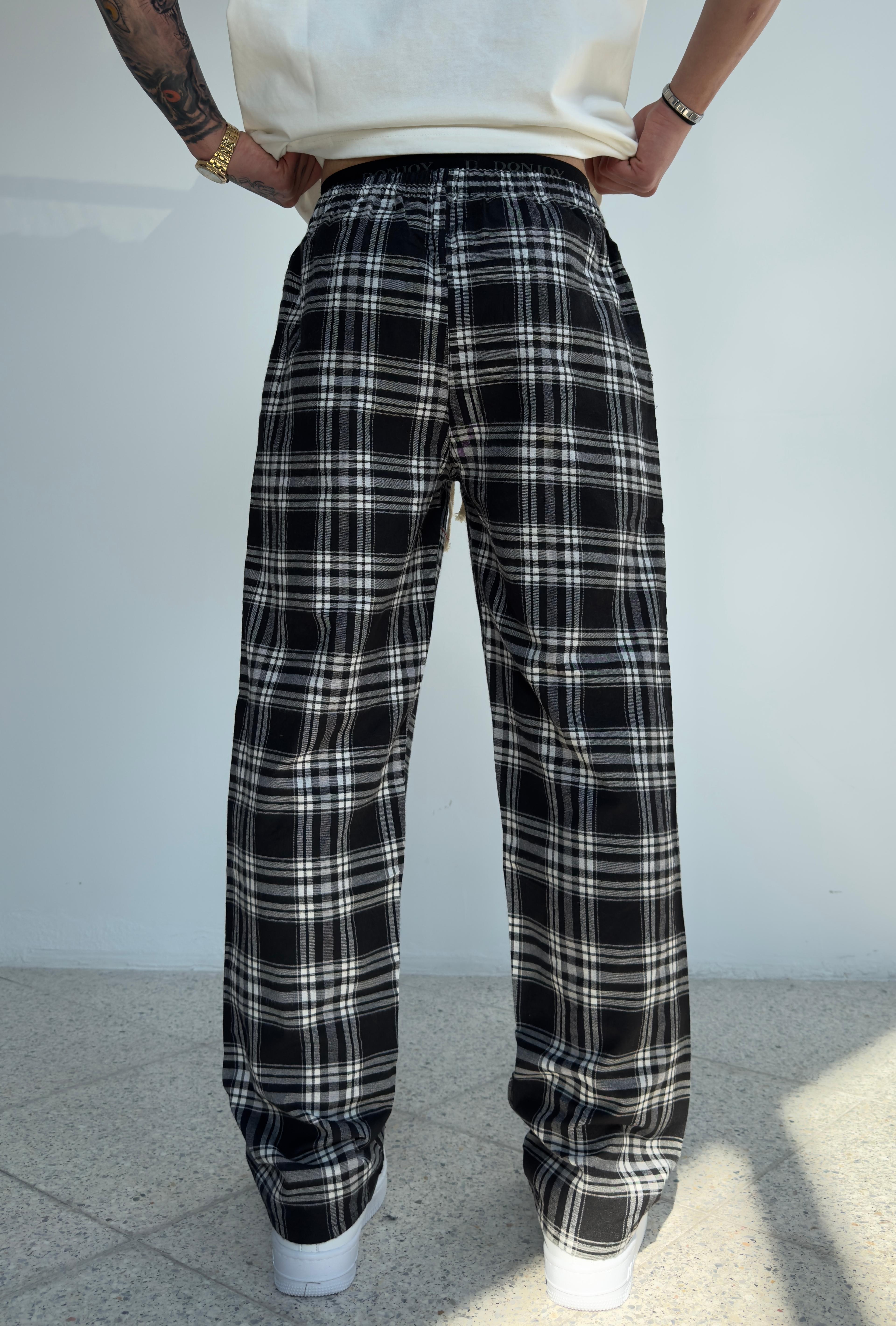 Yazlık İnce Kumaş Kareli Pijama Alt