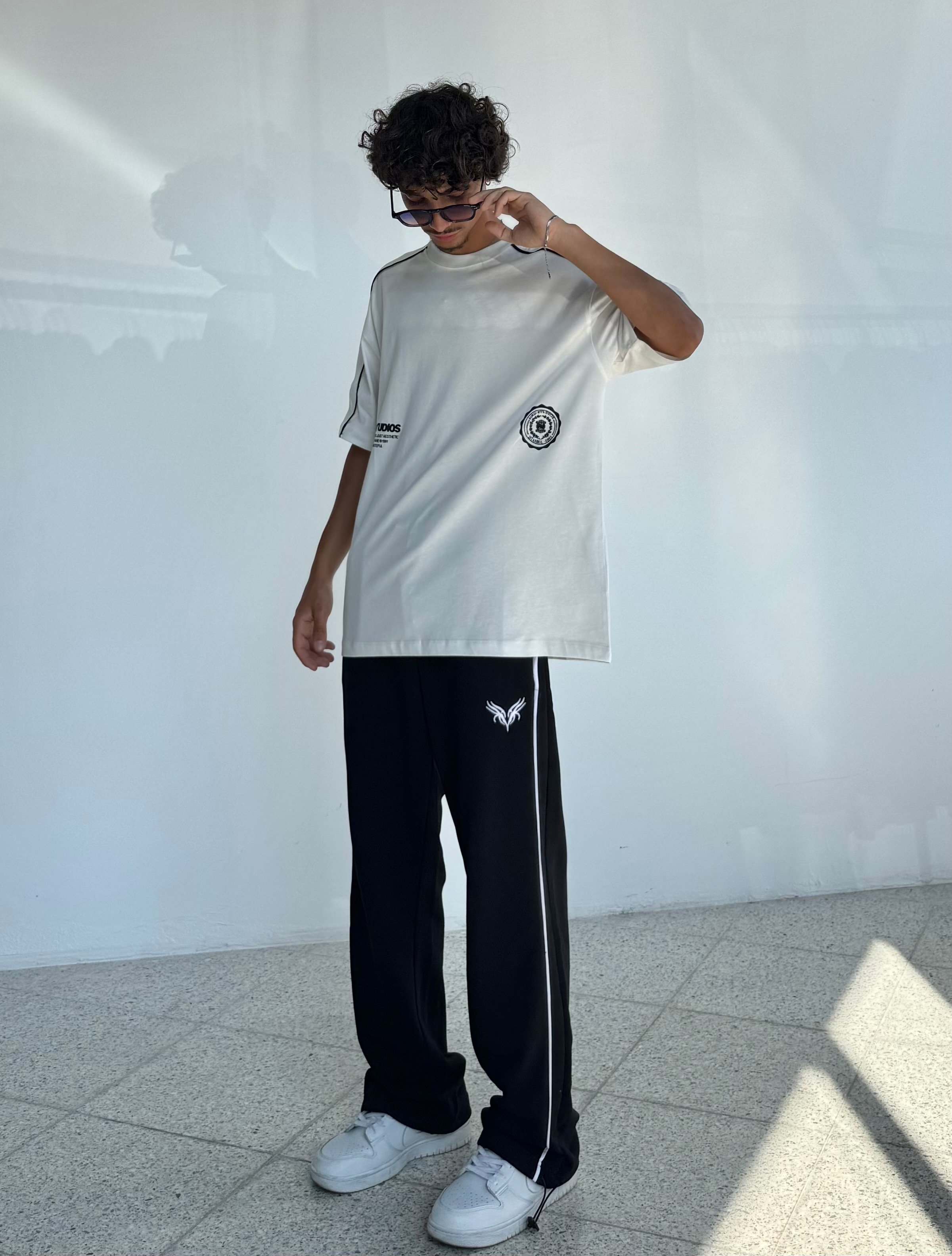 HRDSN Baskılı Biye Geçişli Oversize Tişört 
