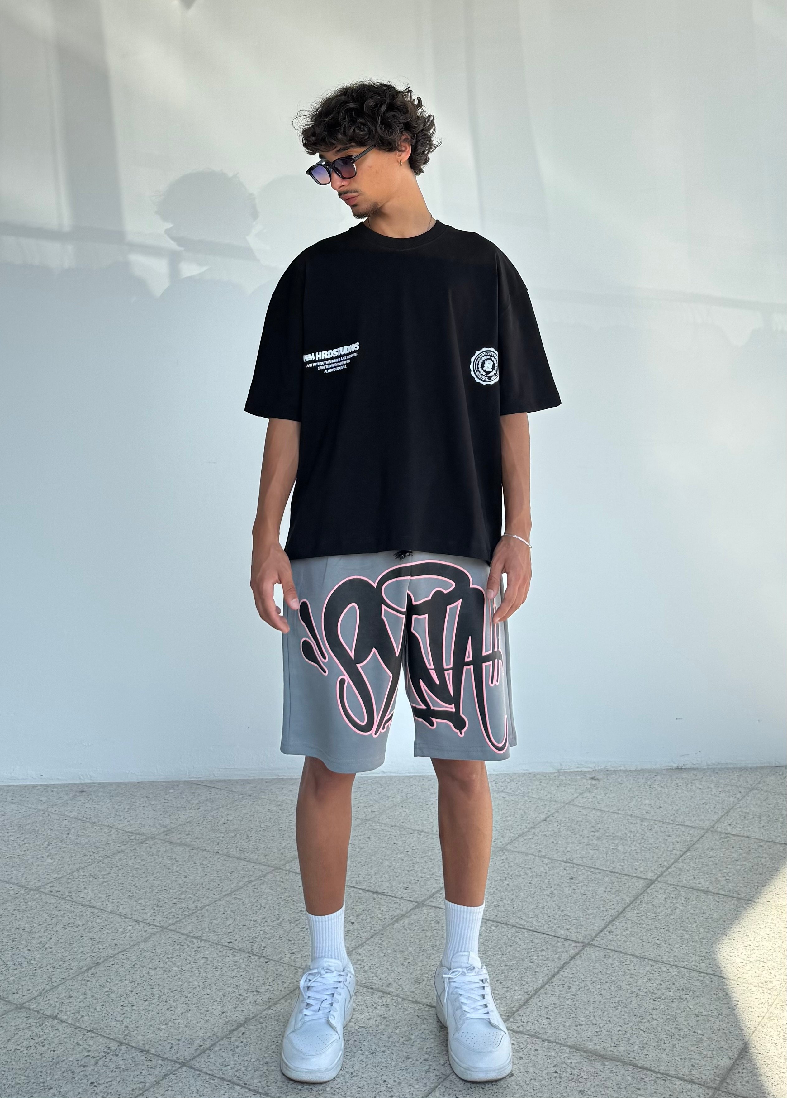 HS Baskılı Crop Boy Oversize Tişört