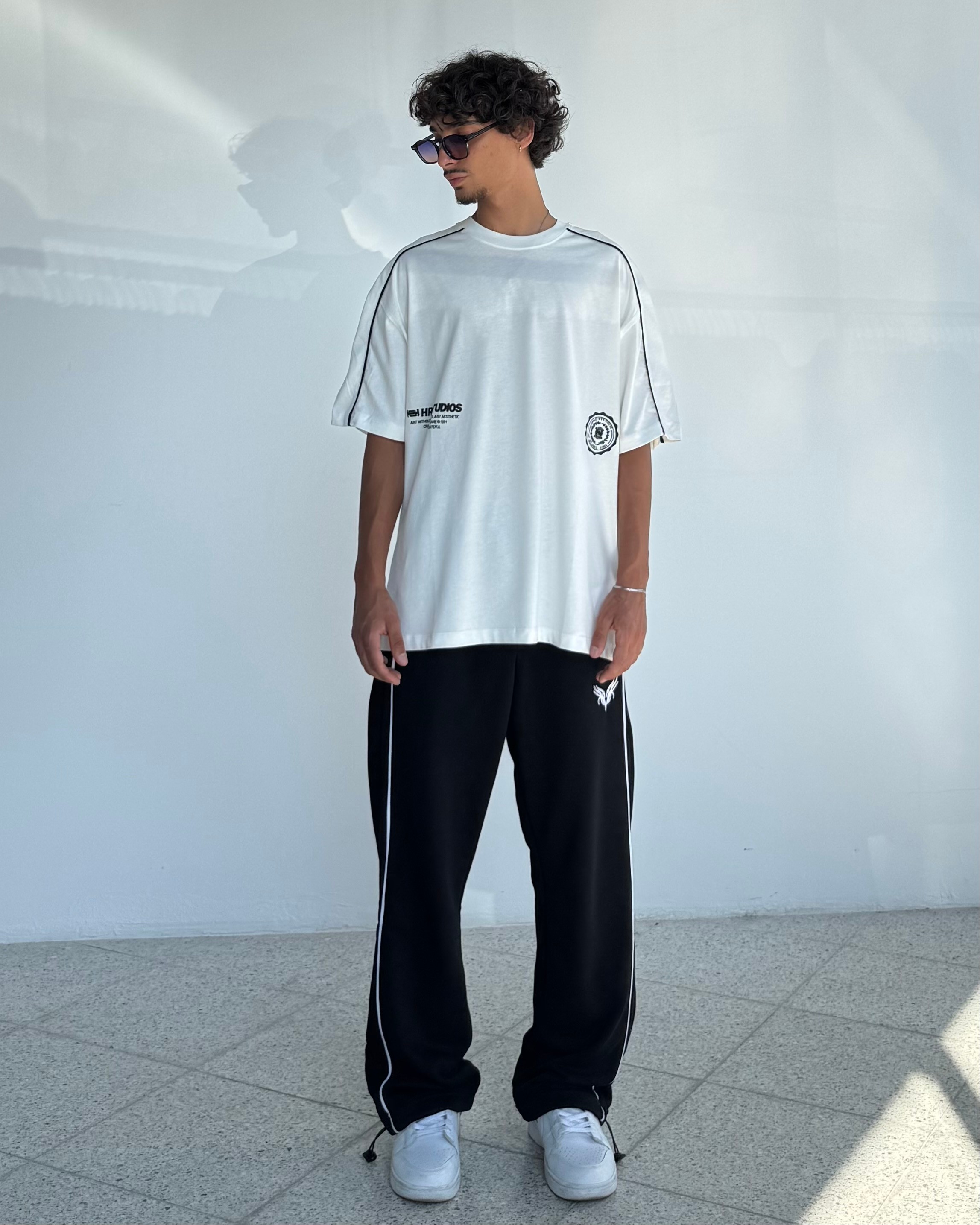 HRDSN Baskılı Biye Geçişli Oversize Tişört 