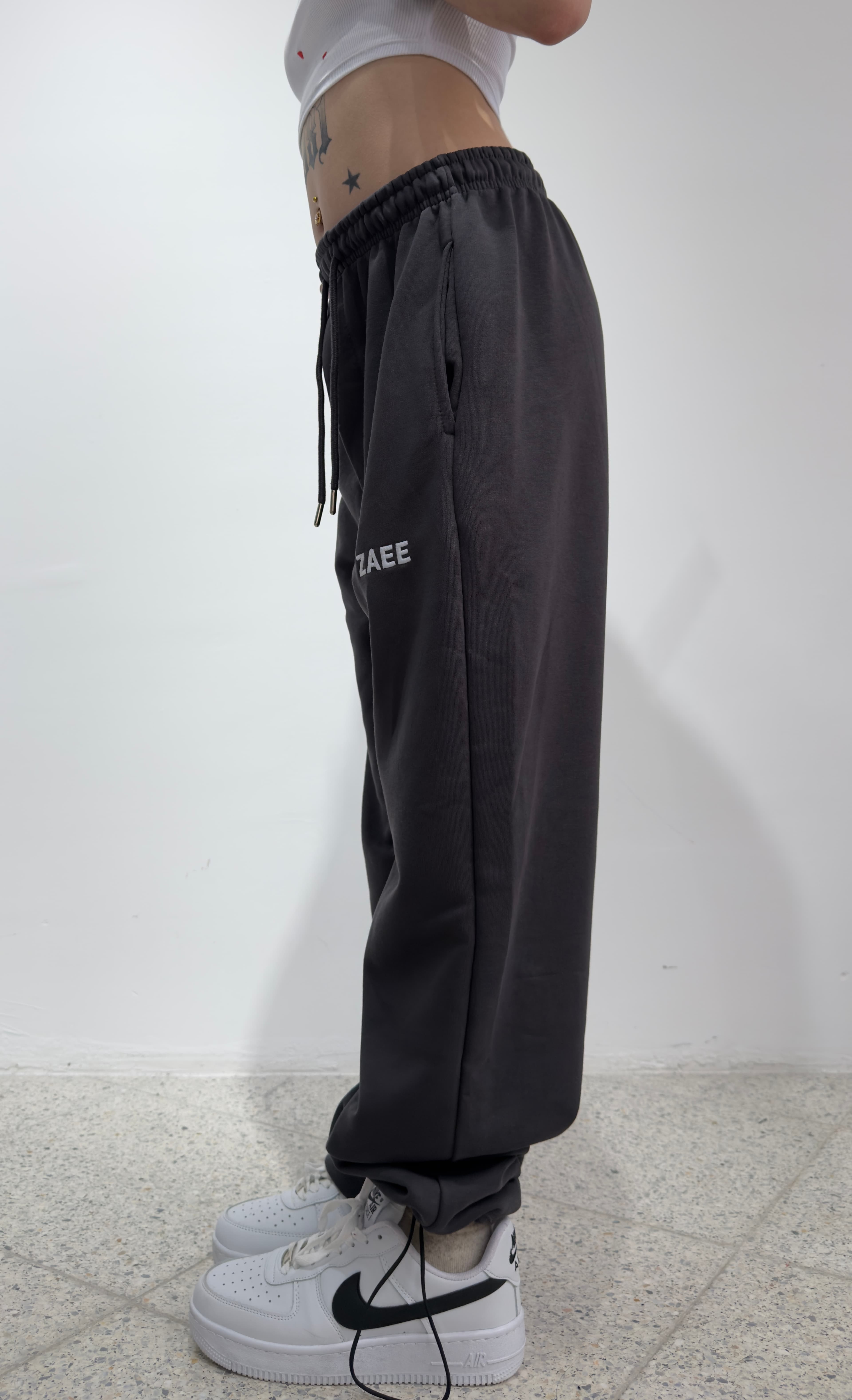 ZAEE Nakışlı Yazlık Kumaş Ayarlanabilir Paça Baggy Premium Eşofman Altı 