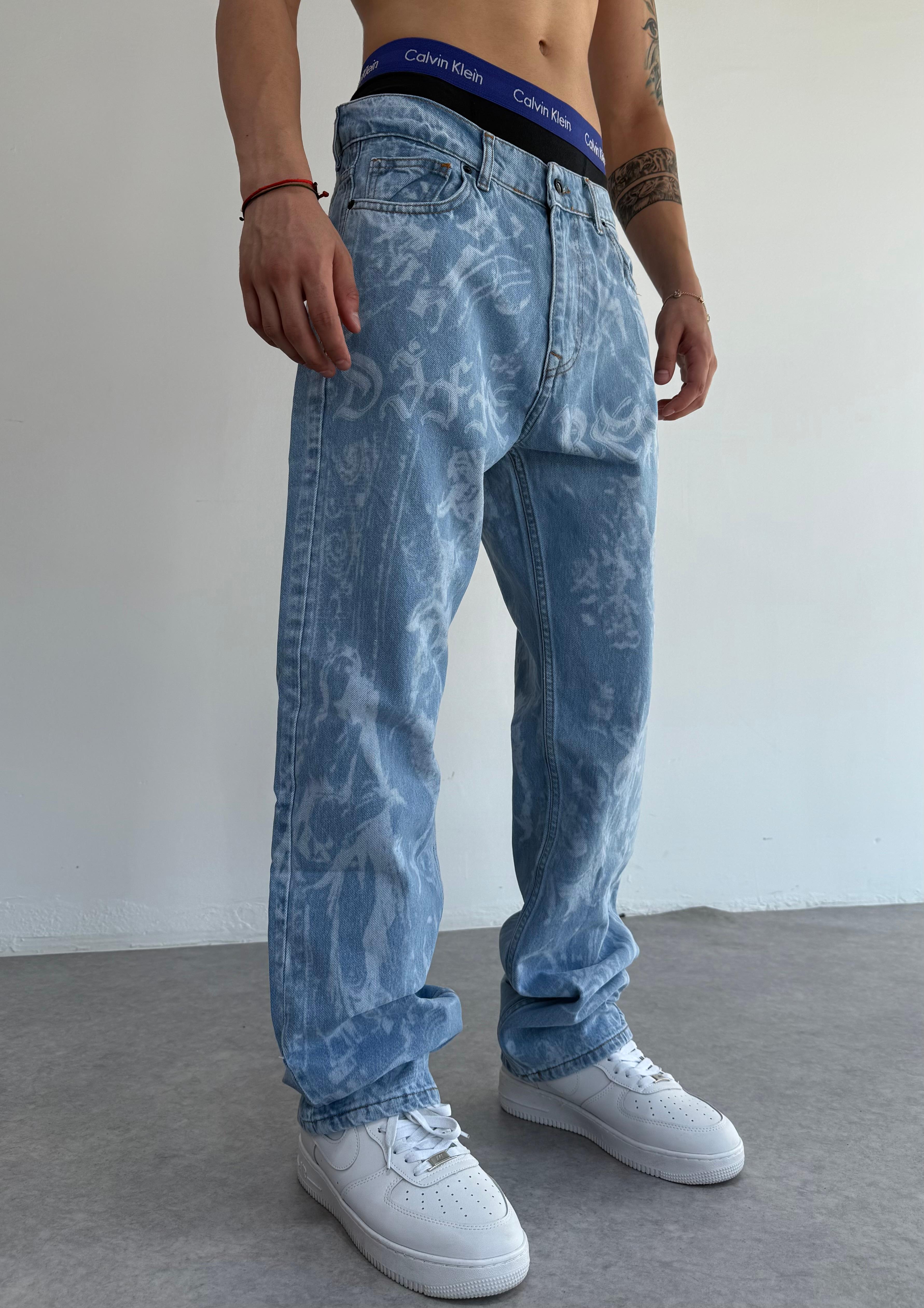 Full Lazer Desenli Bol Baggy Kalıp Premium Pantolon