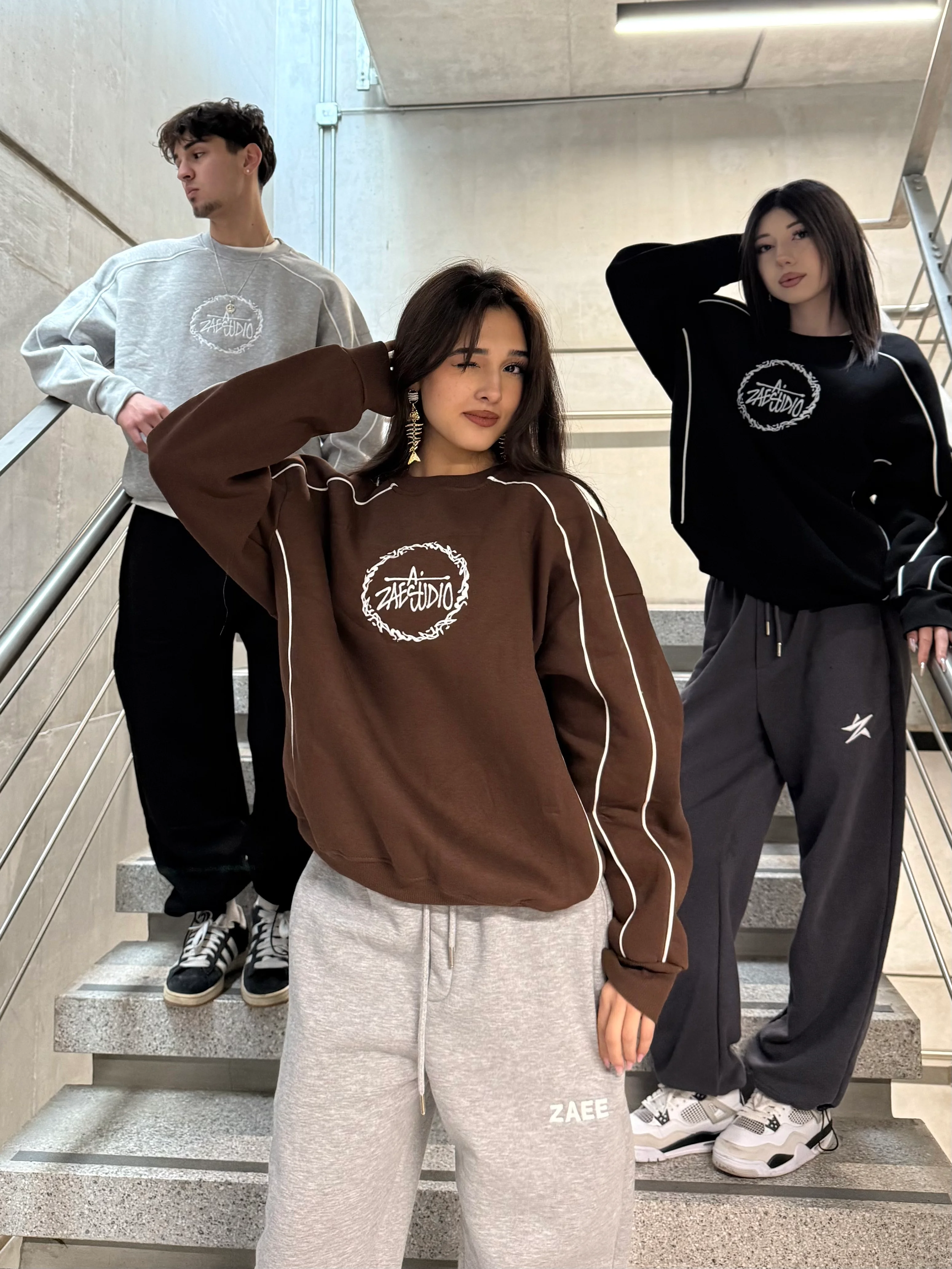 convenienceyoung スウェット　S ZSTUDIO Nakışlı Ara Biyeli Oversize Sweatshirt