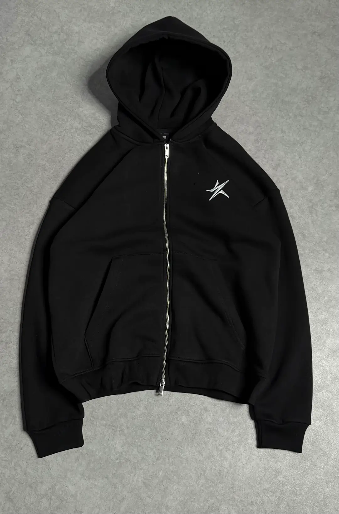 Star Double Fermuar Oversize Zipp Hoodie
