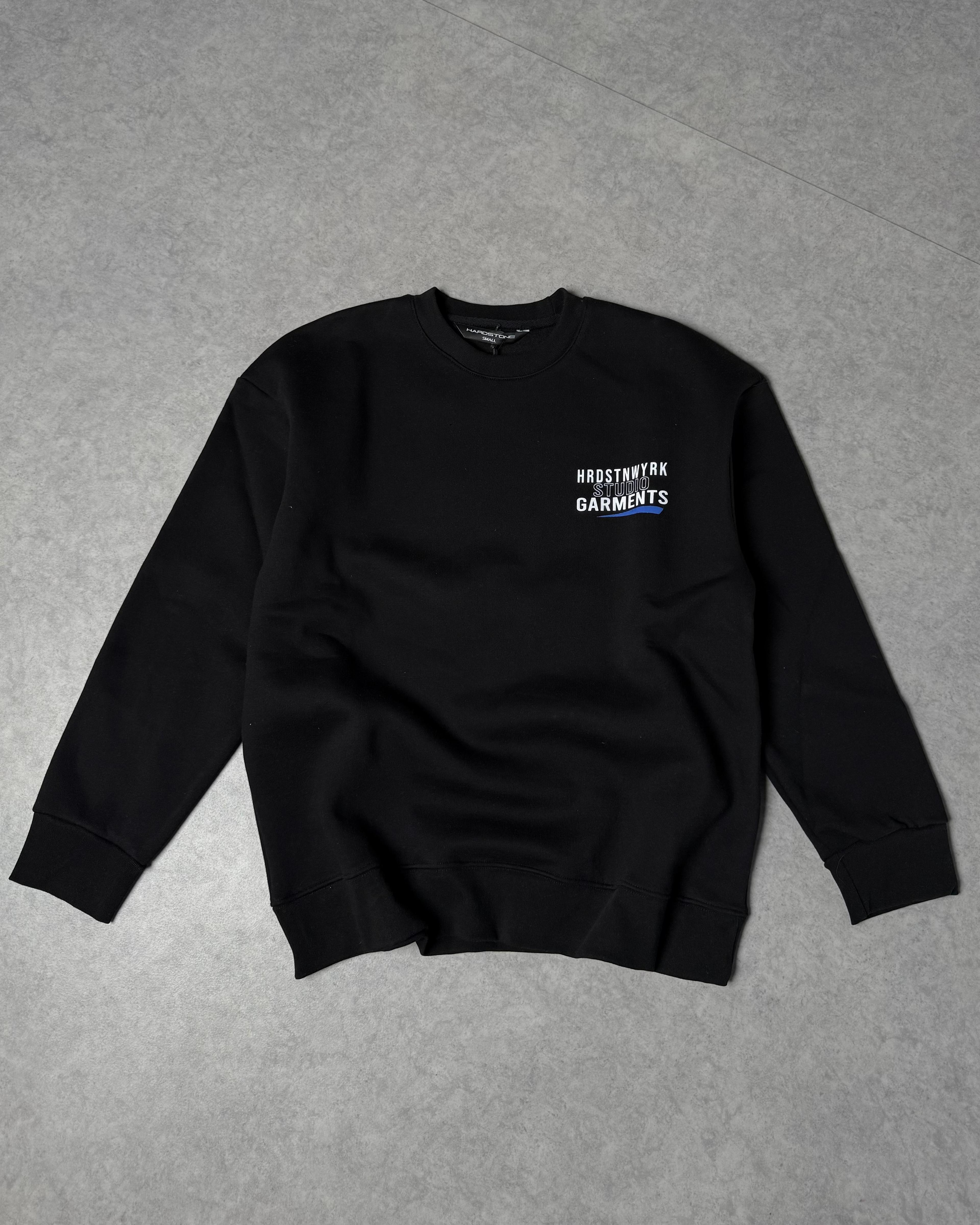 Baskılı Oversize Sweatshirt  - Siyah