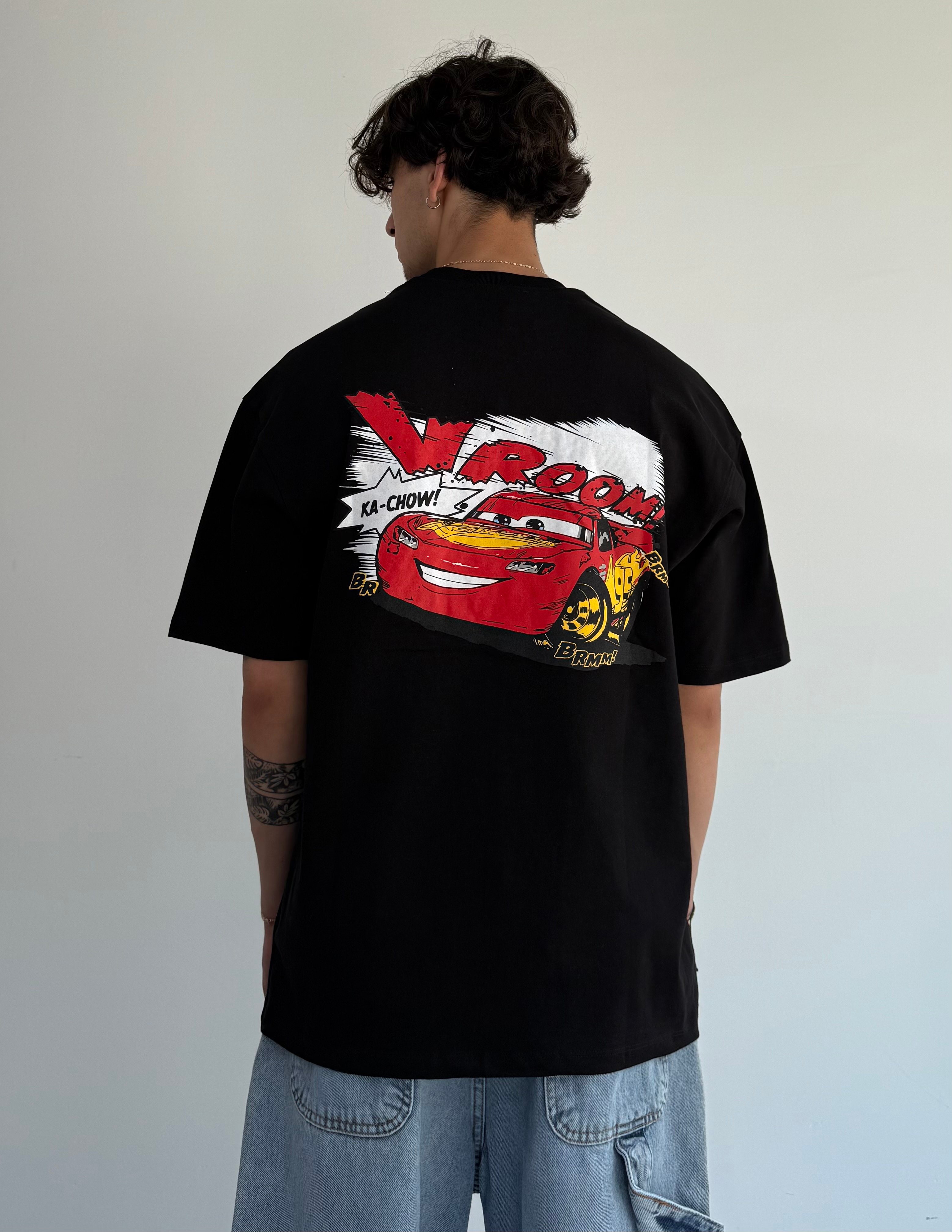 McQueen Baskılı Oversize Tişört - Siyah