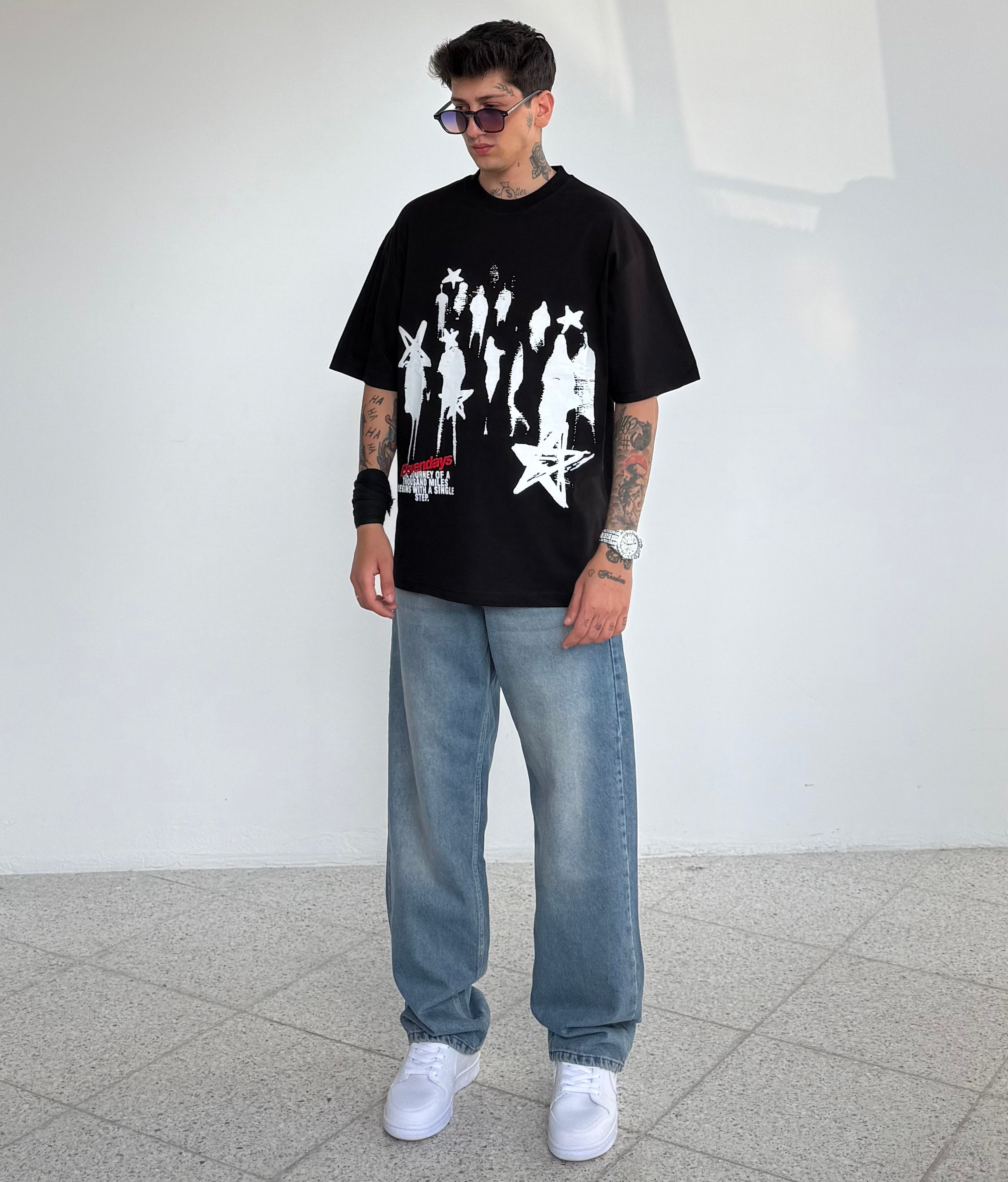 Elevendays Baskılı Oversize Tişört