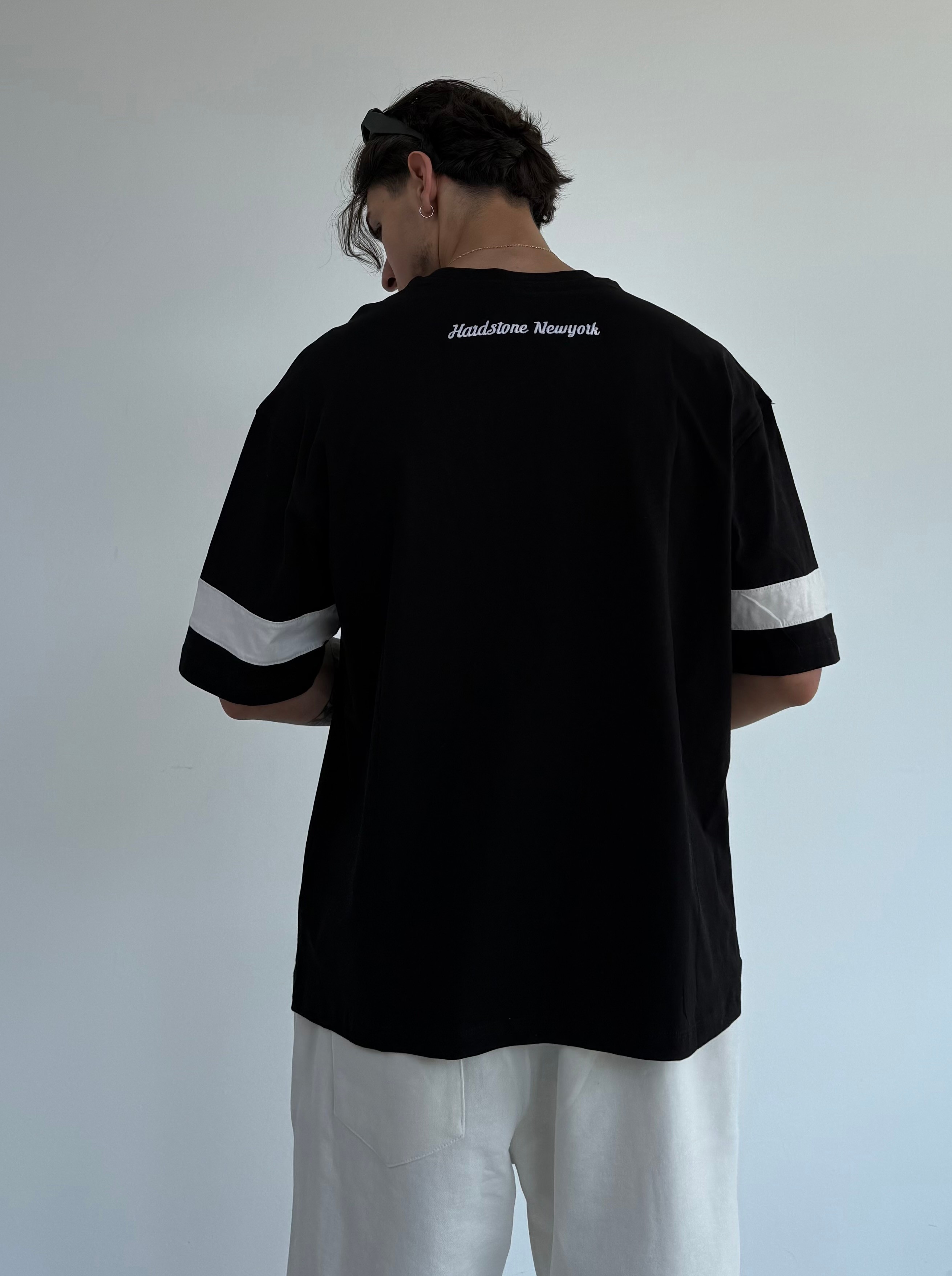 Baskılı Biye Geçişli Oversize Tişört