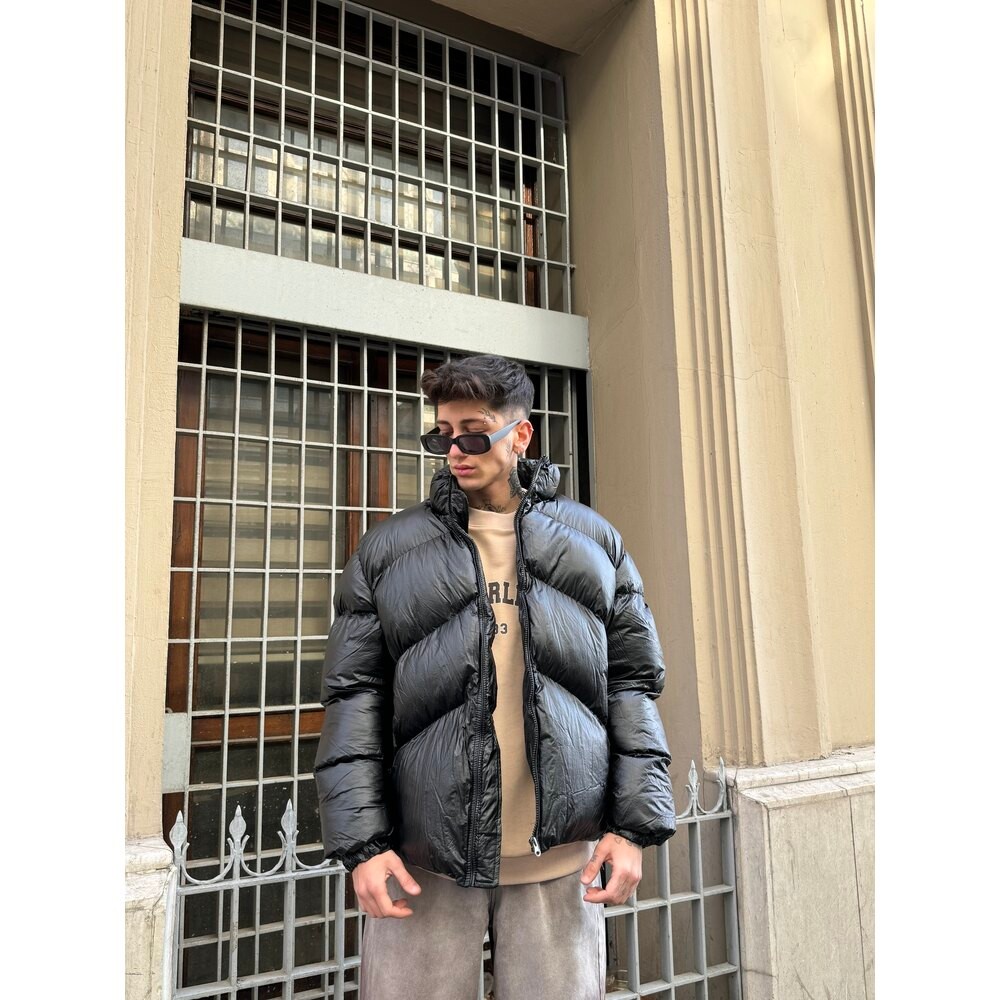 Oversize Premium Siyah Şişme Mont