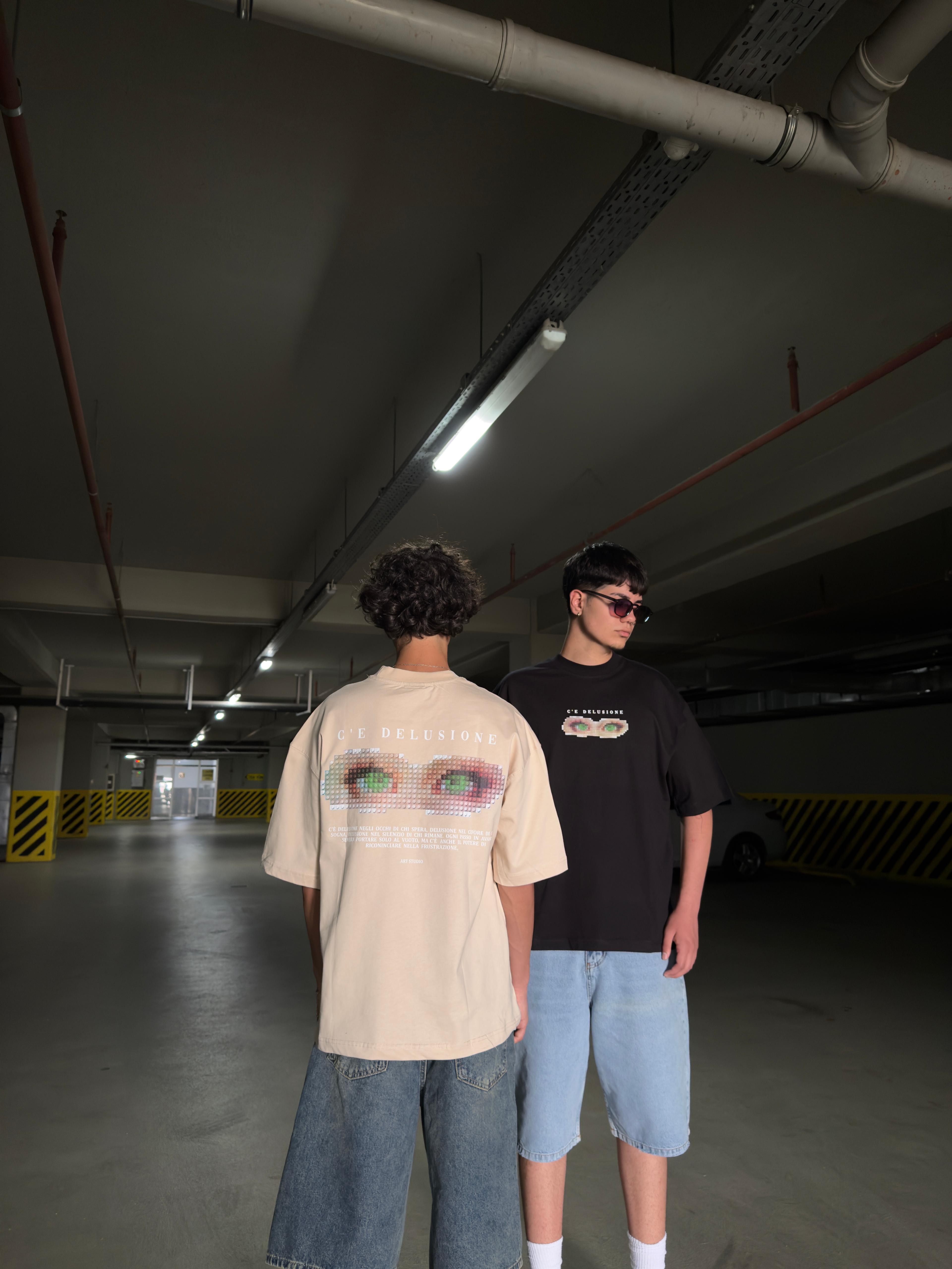 Eyes baskılı Oversize Premium Tişört