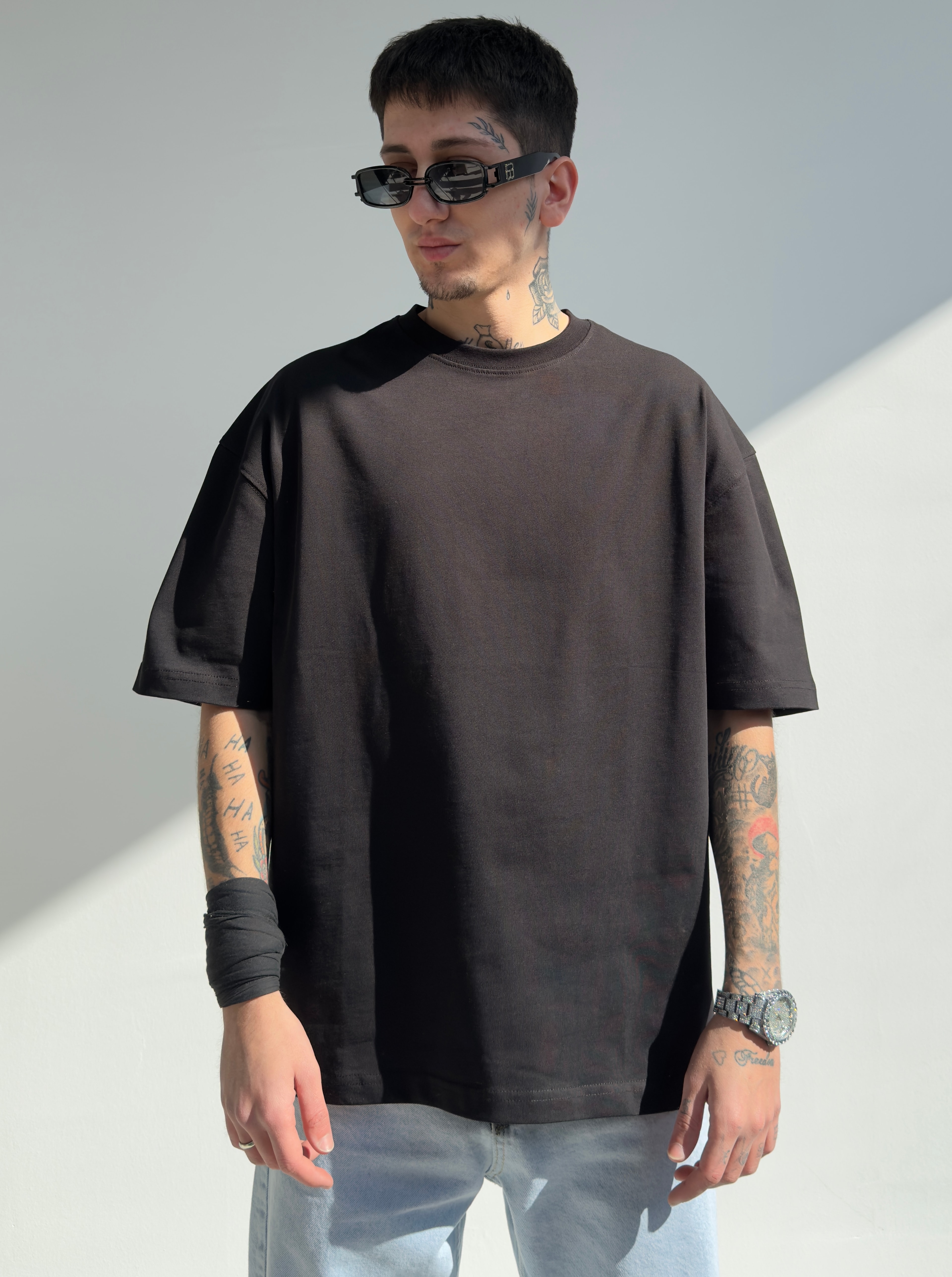 Oversize Basic Tişört - Siyah