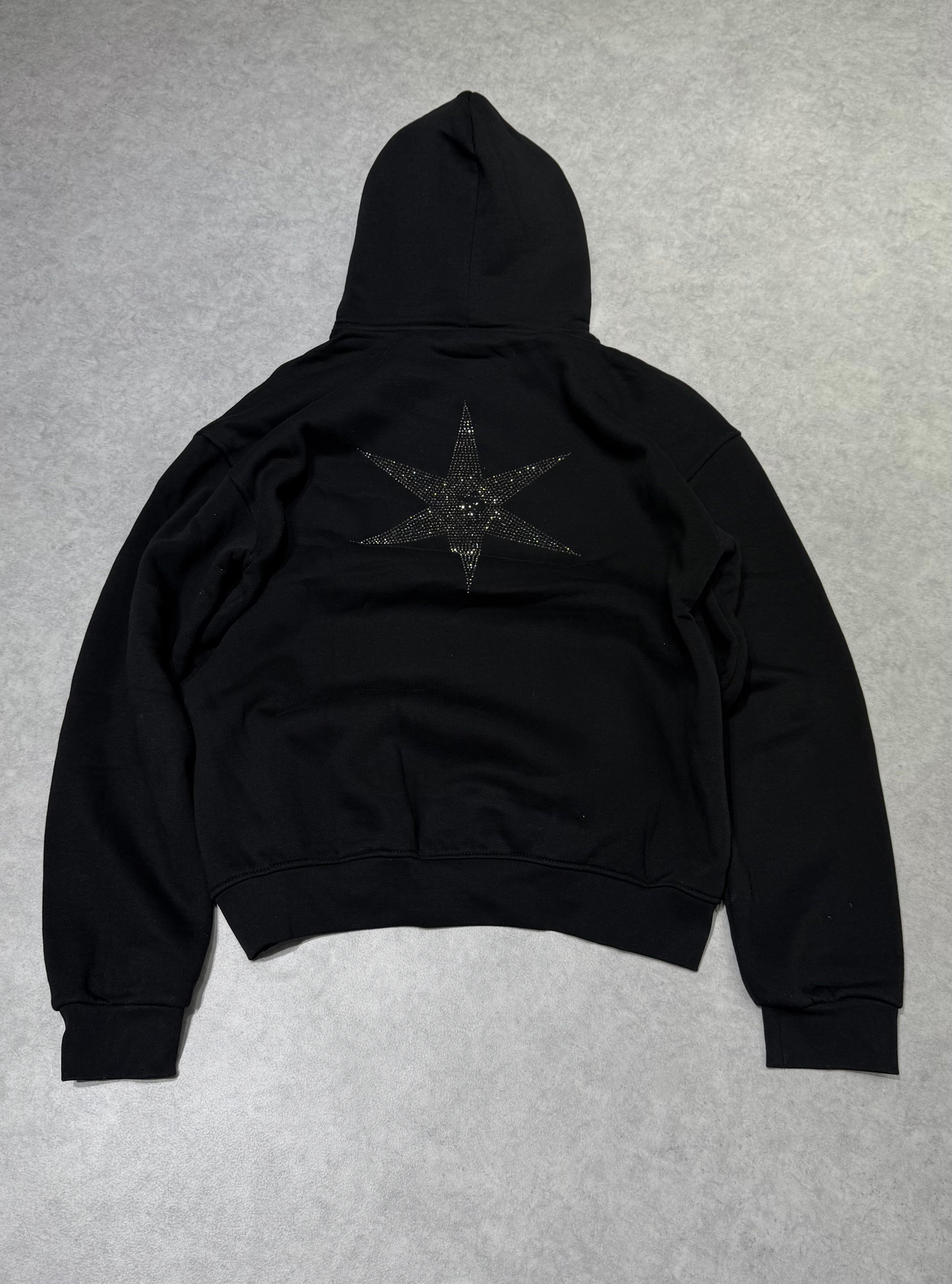 Kusurlu Taşlı Sweatshirt - Siyah